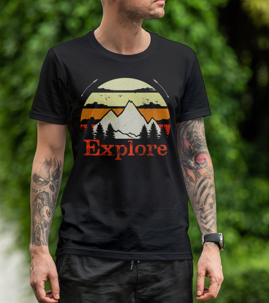 Explore Camping Hiking Outdoor Mountain Adventure Landscape T-Shirt