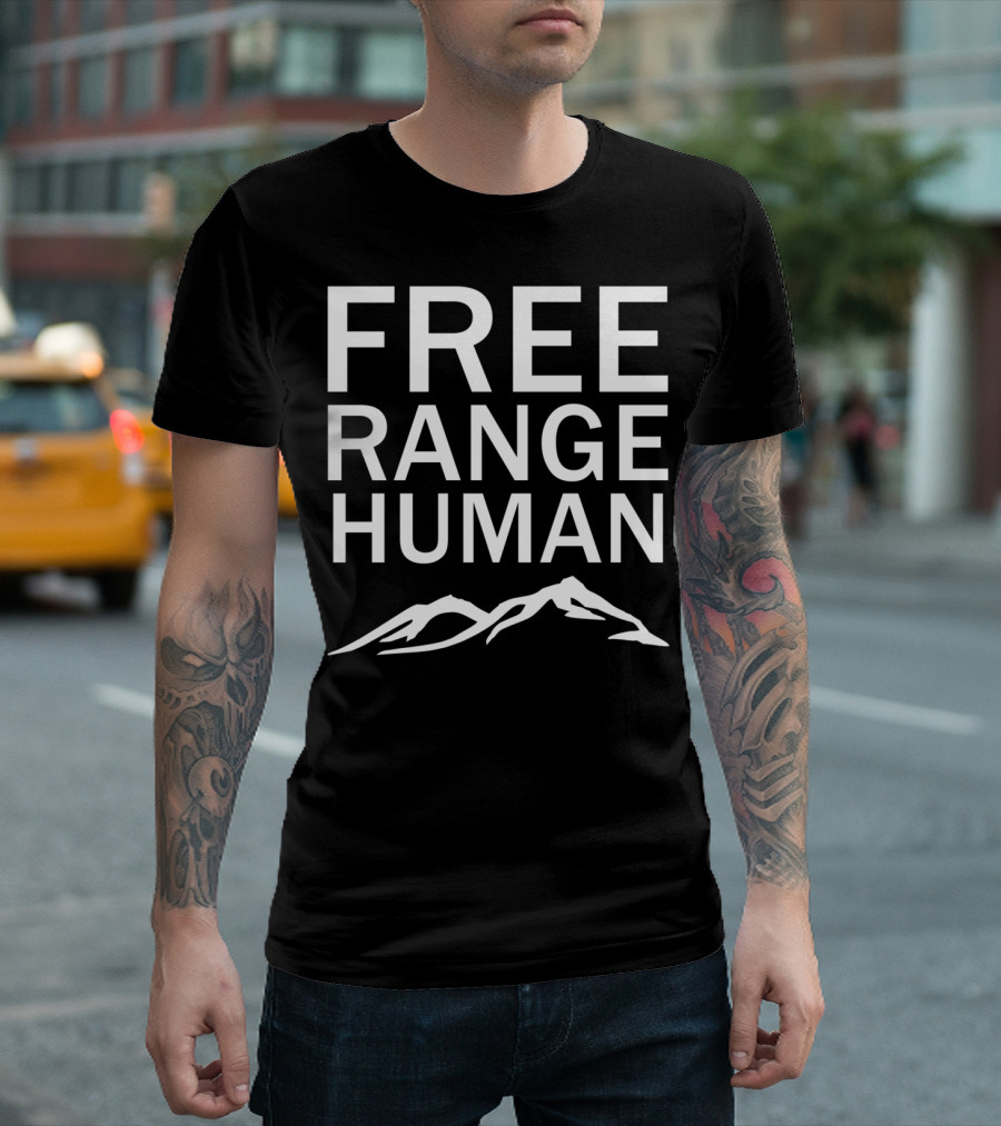 Free Range Human Mountain Hiking Camping T-Shirt