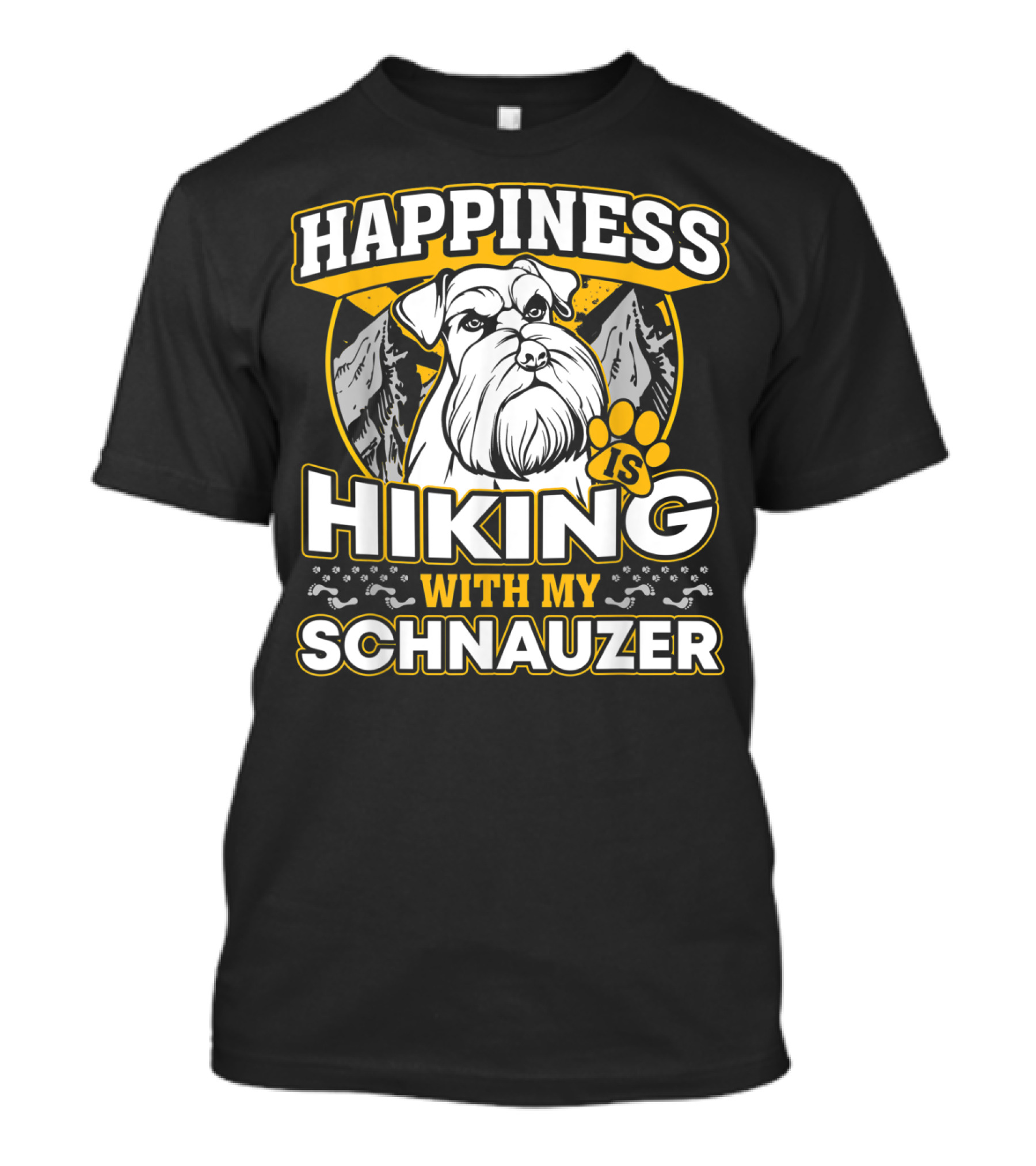 Happiness Is Hiking With My Schnauzer Mountain Adventure T-Shirt