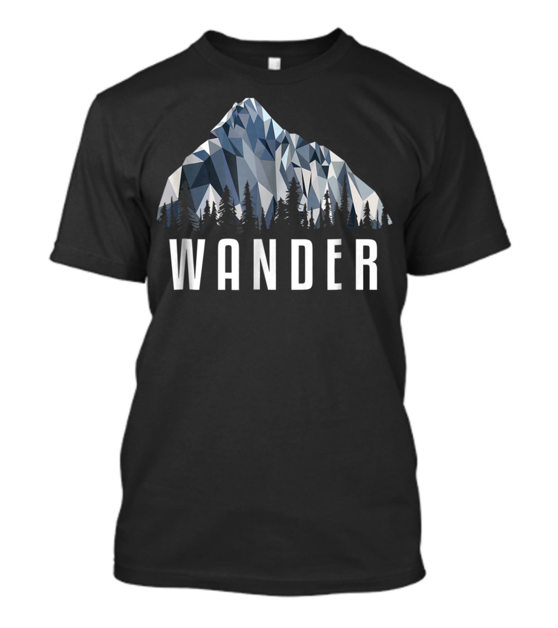 Wander Hiking Low Poly Mountain Forest T-Shirt