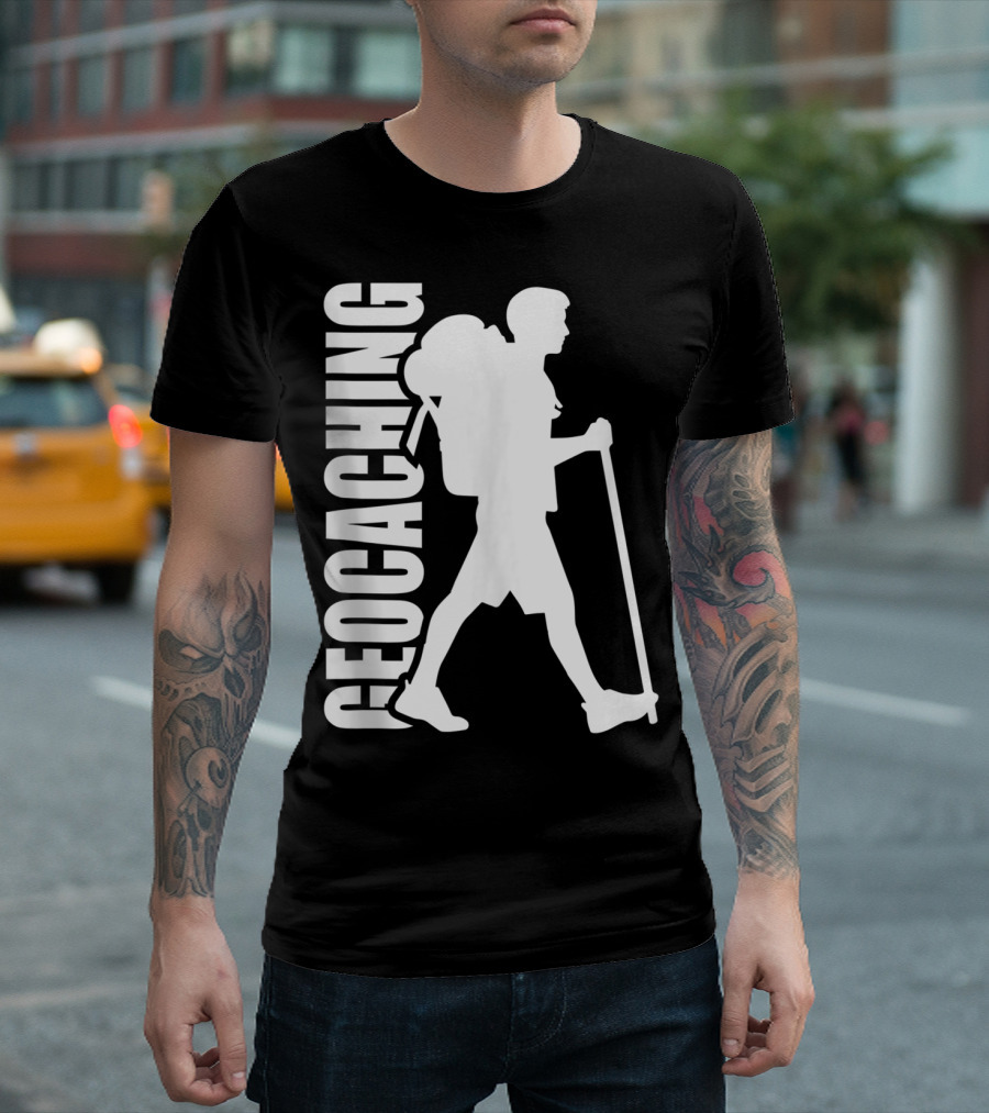 Geocaching Hiker Silhouette Outdoor Adventure T-Shirt