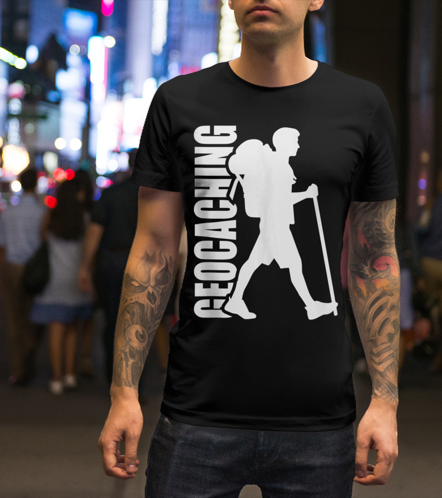 Geocaching Hiker Silhouette Outdoor Adventure T-Shirt