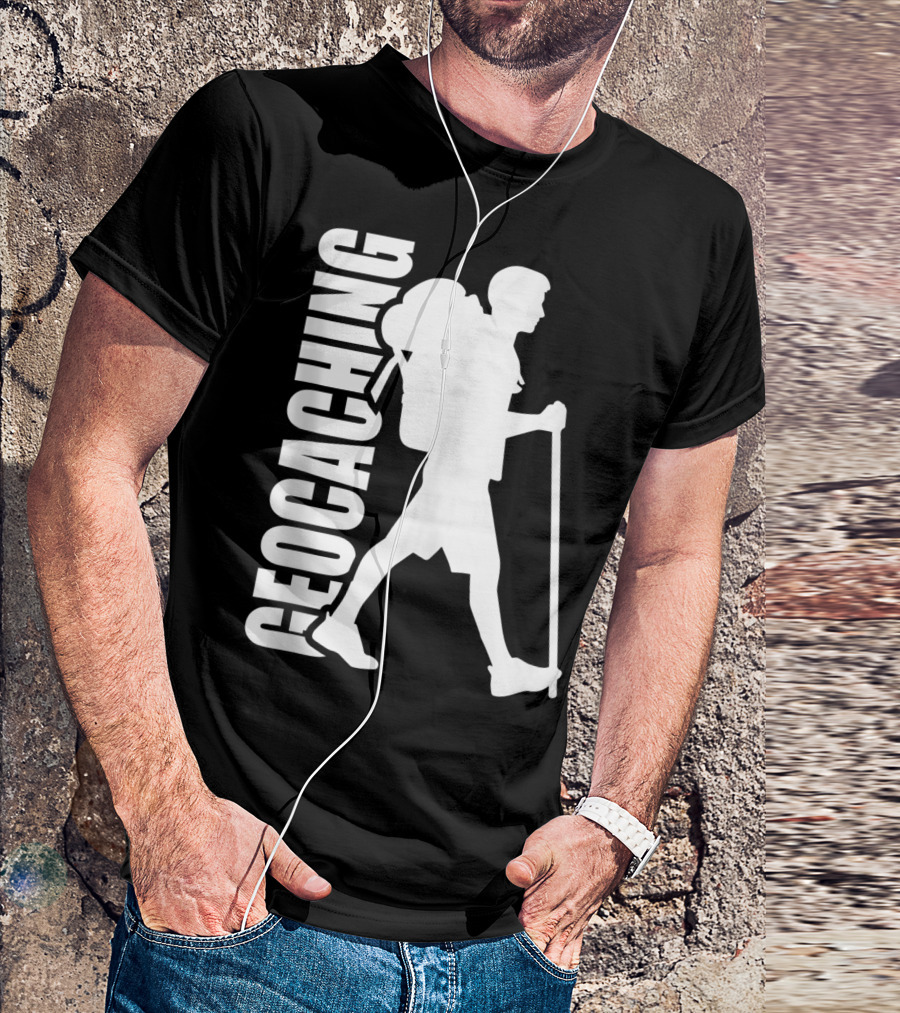 Geocaching Hiker Silhouette Outdoor Adventure T-Shirt