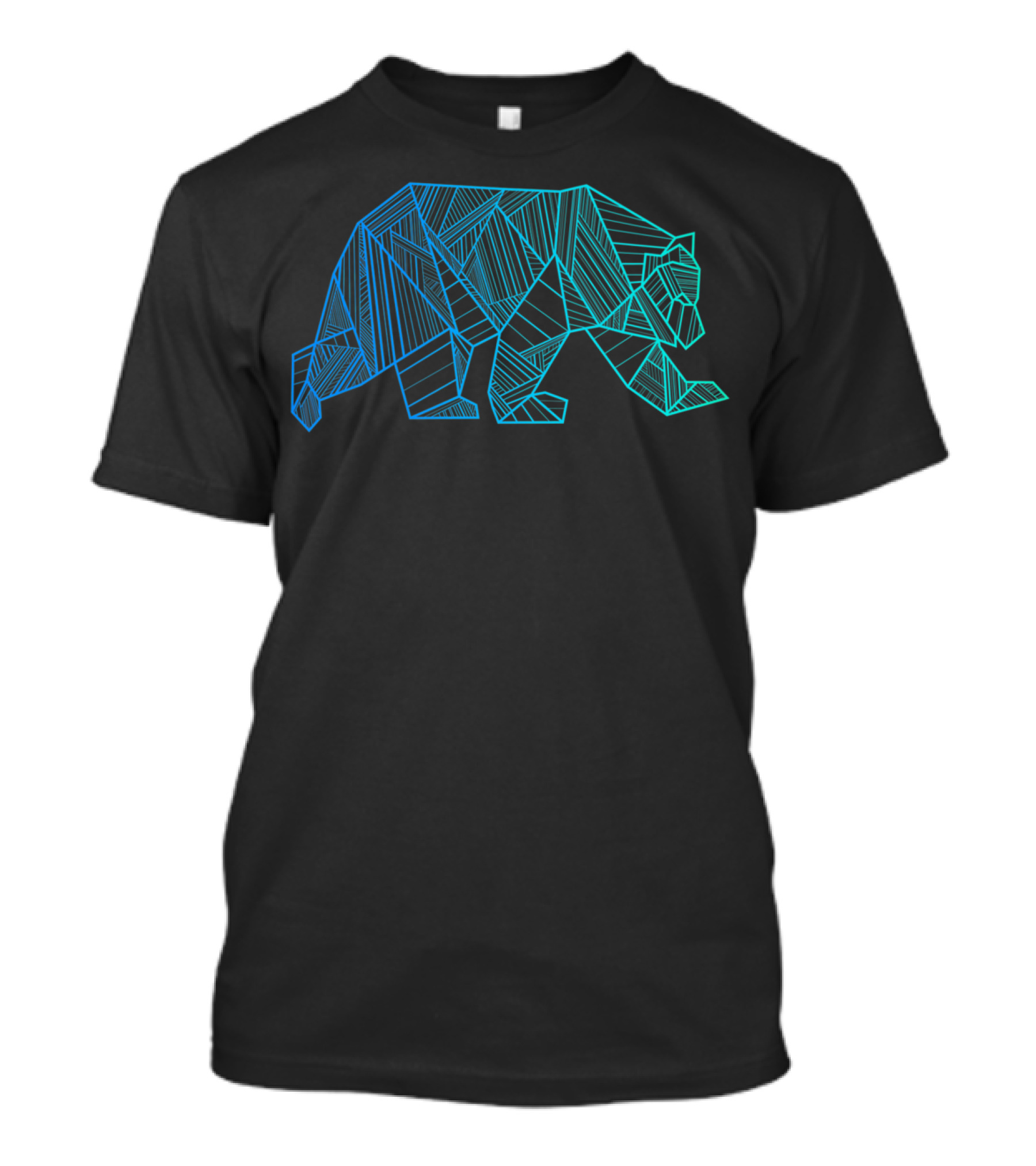Geometric Wilderness Bear Camping Hiking Lines T-Shirt