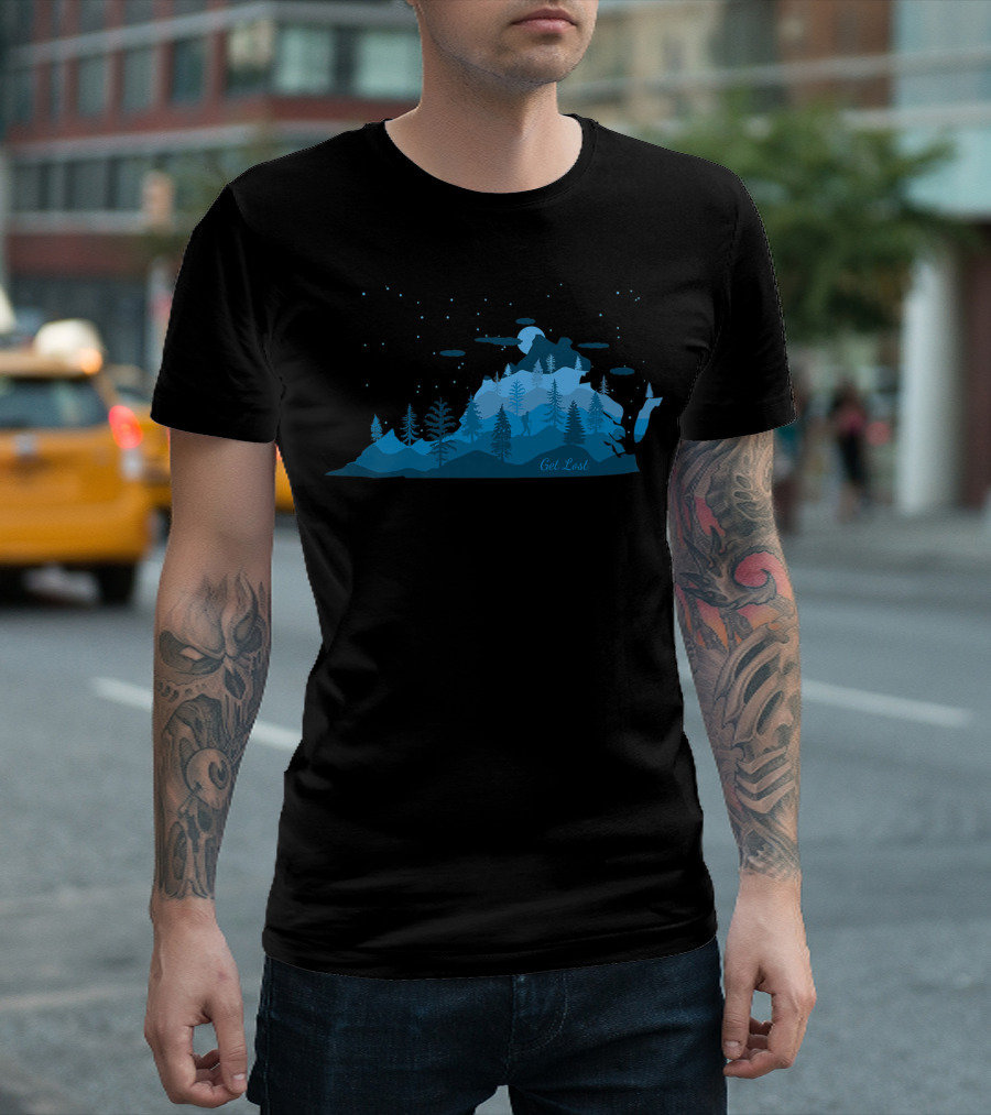 Get Lost Mountain Blue Ridge Hiking Va Scenery T-Shirt