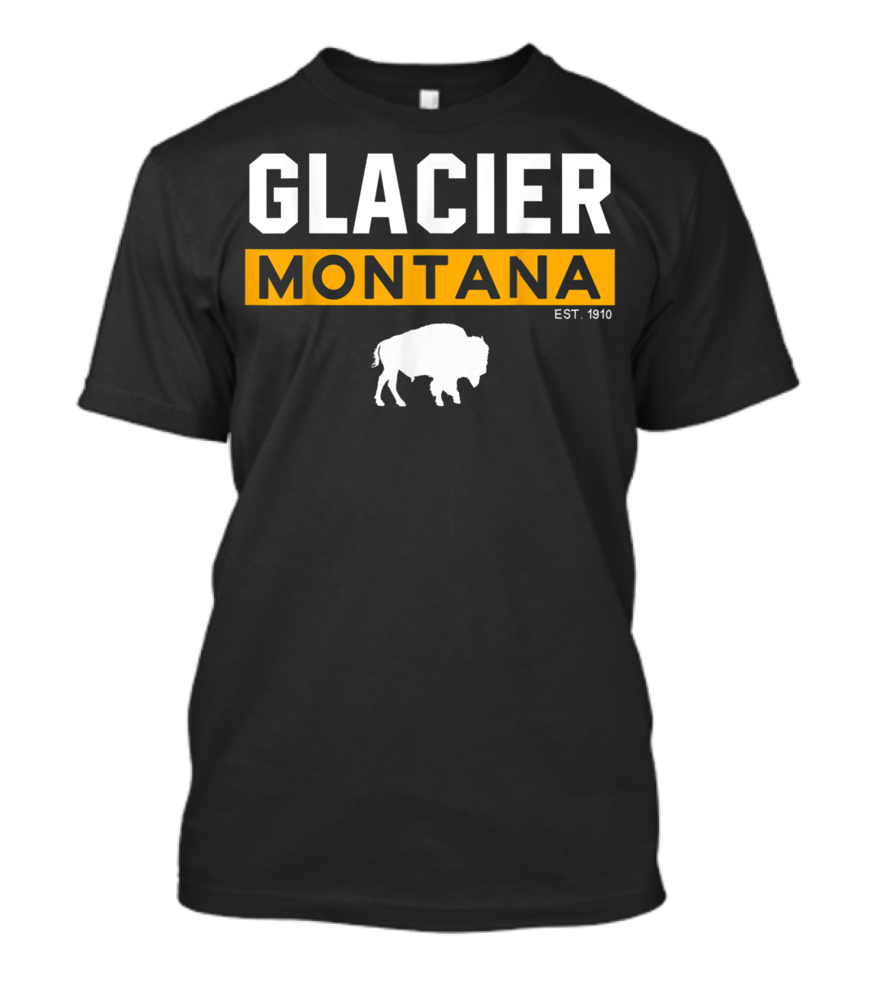 Glacier Montana Buffalo Est. 1910 Vintage Hiking National Park T-Shirt