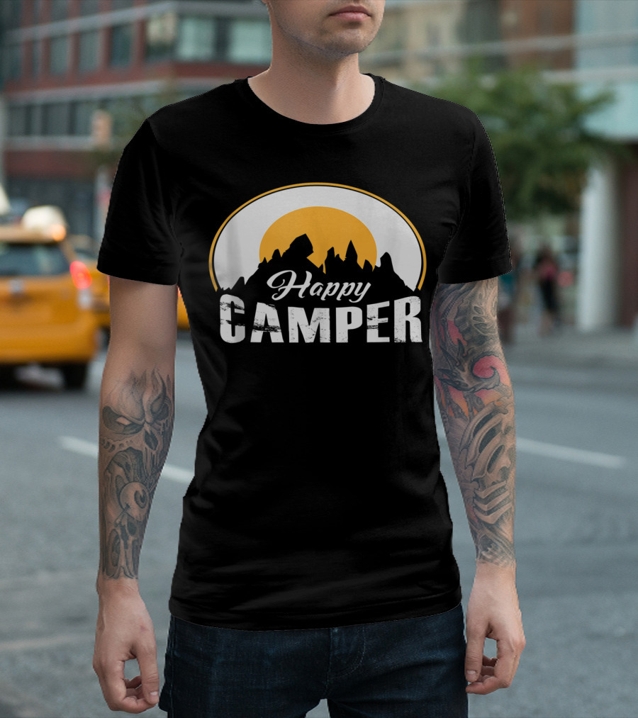 Happy Camper Mountain Sunrise Adventures T-Shirt