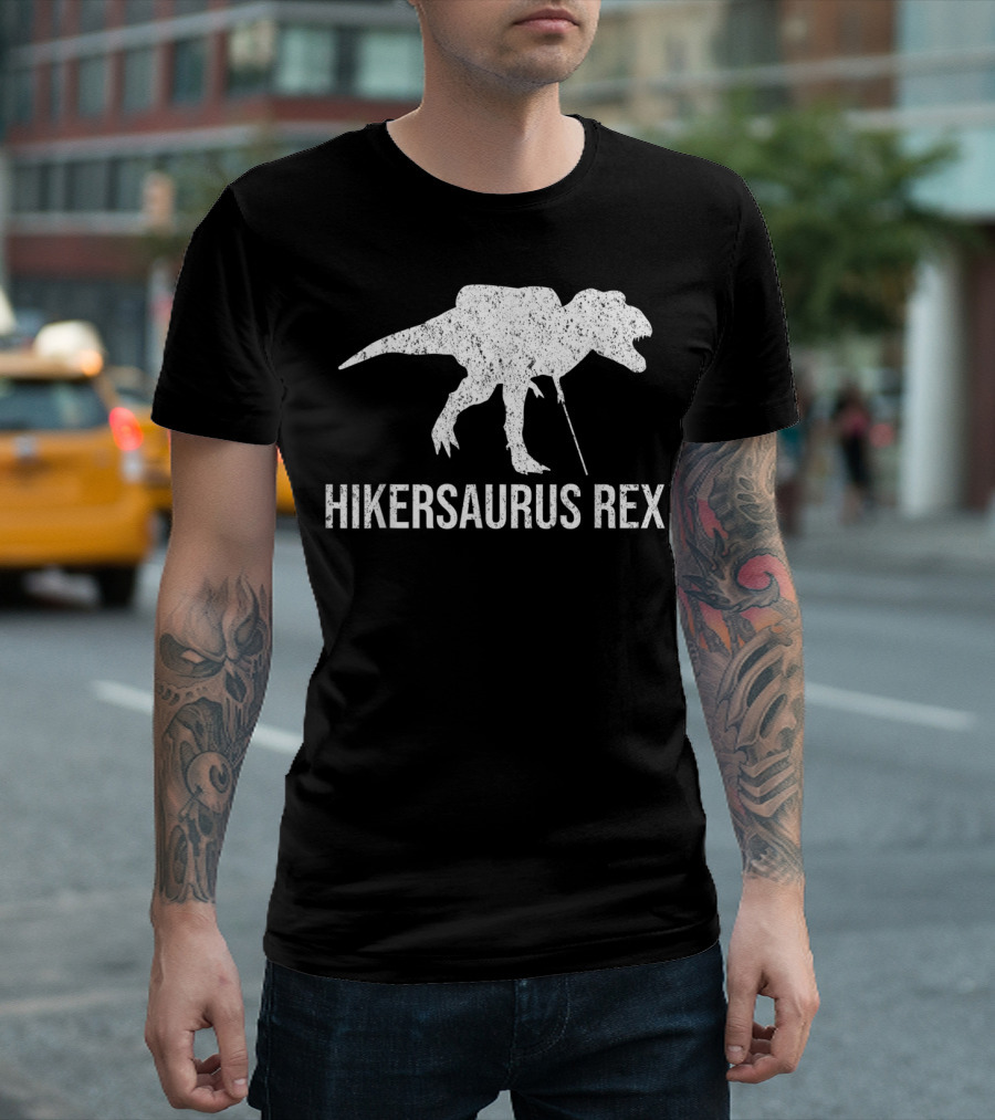 Hikersaurus Rex Dinosaur Hiking Fun T-Shirt