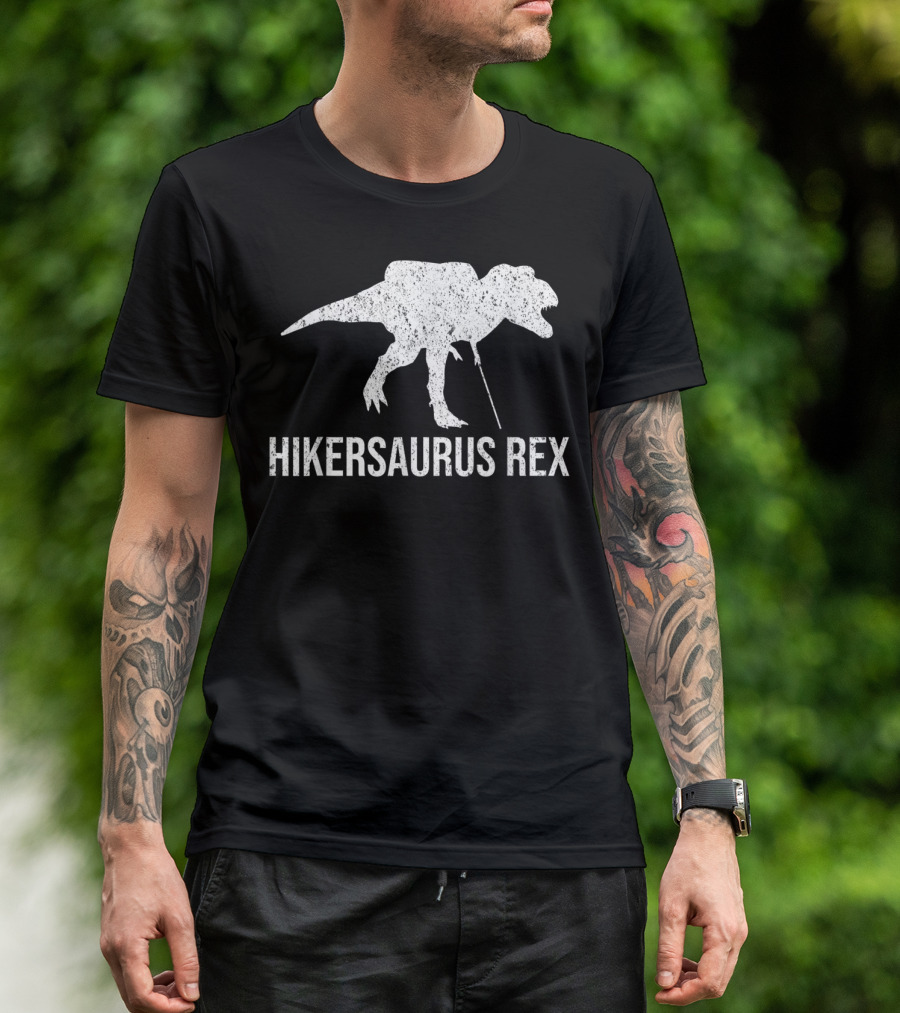Hikersaurus Rex Dinosaur Hiking Fun T-Shirt