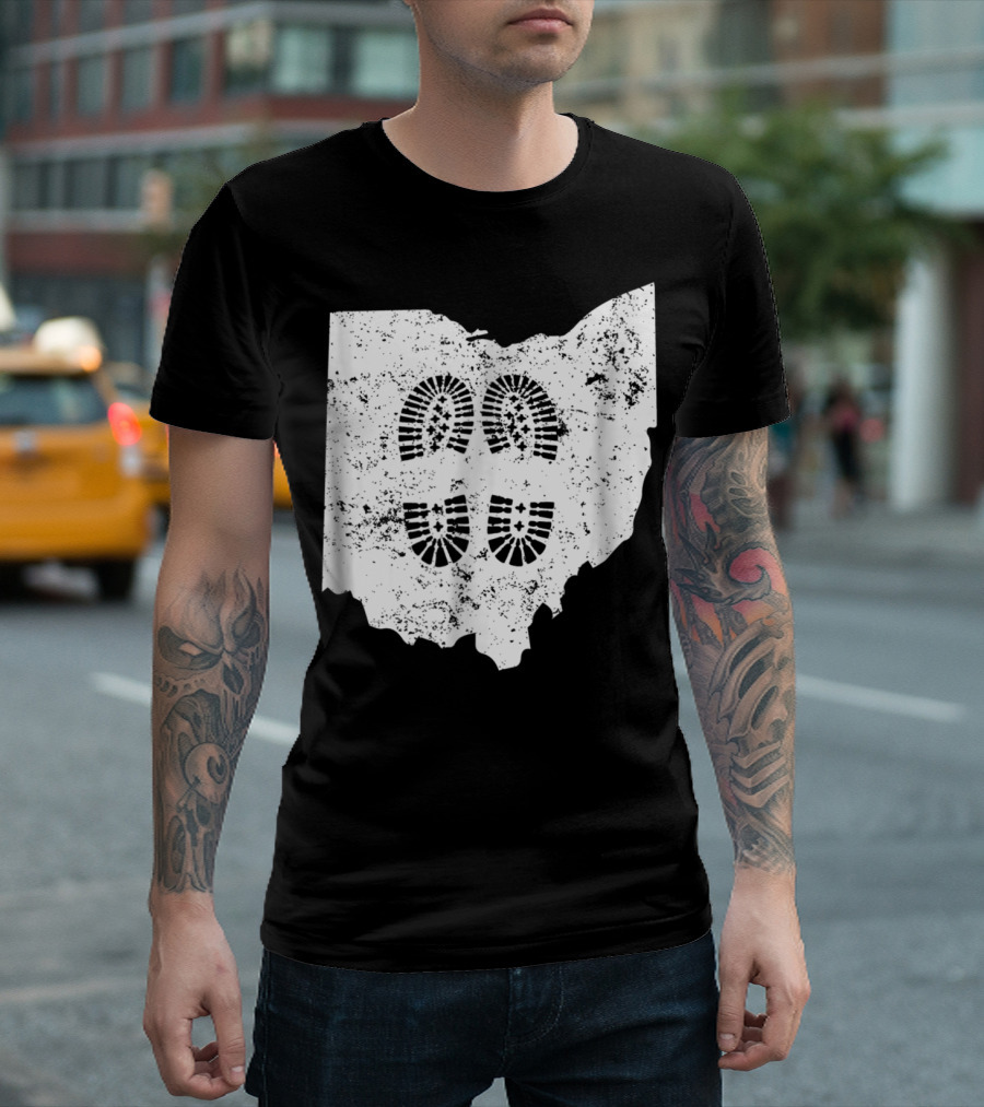Ohio Boot Print Hiking Trails T-Shirt