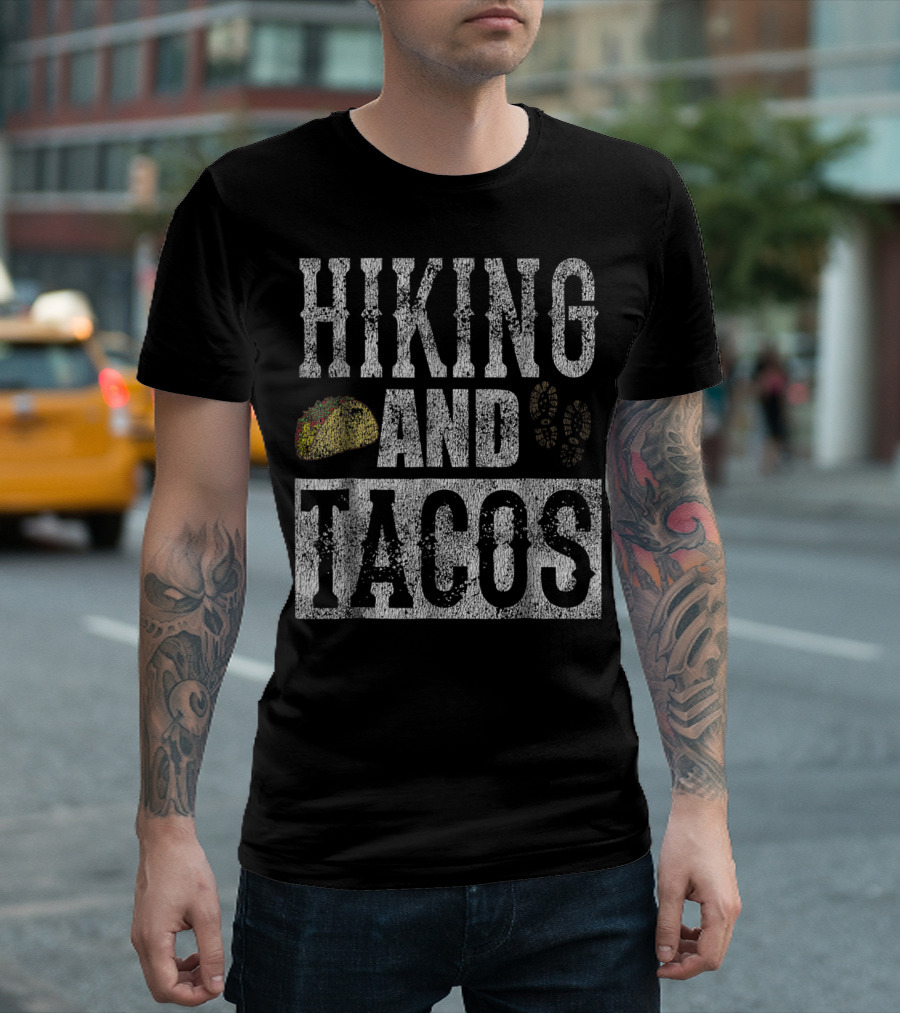 Hiking And Tacos Funny Taco Footprint T-Shirt