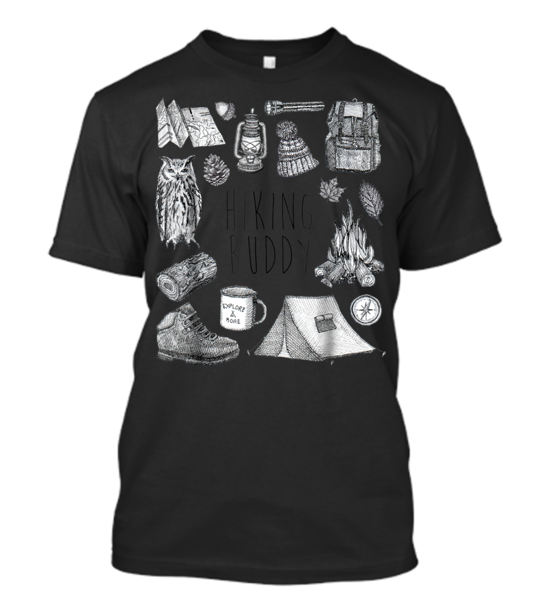 Hiking Buddy Explore More Camping Adventure Essentials Men's T-Shirt