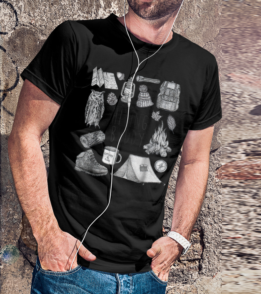 Hiking Buddy Explore More Camping Adventure Essentials Men's T-Shirt