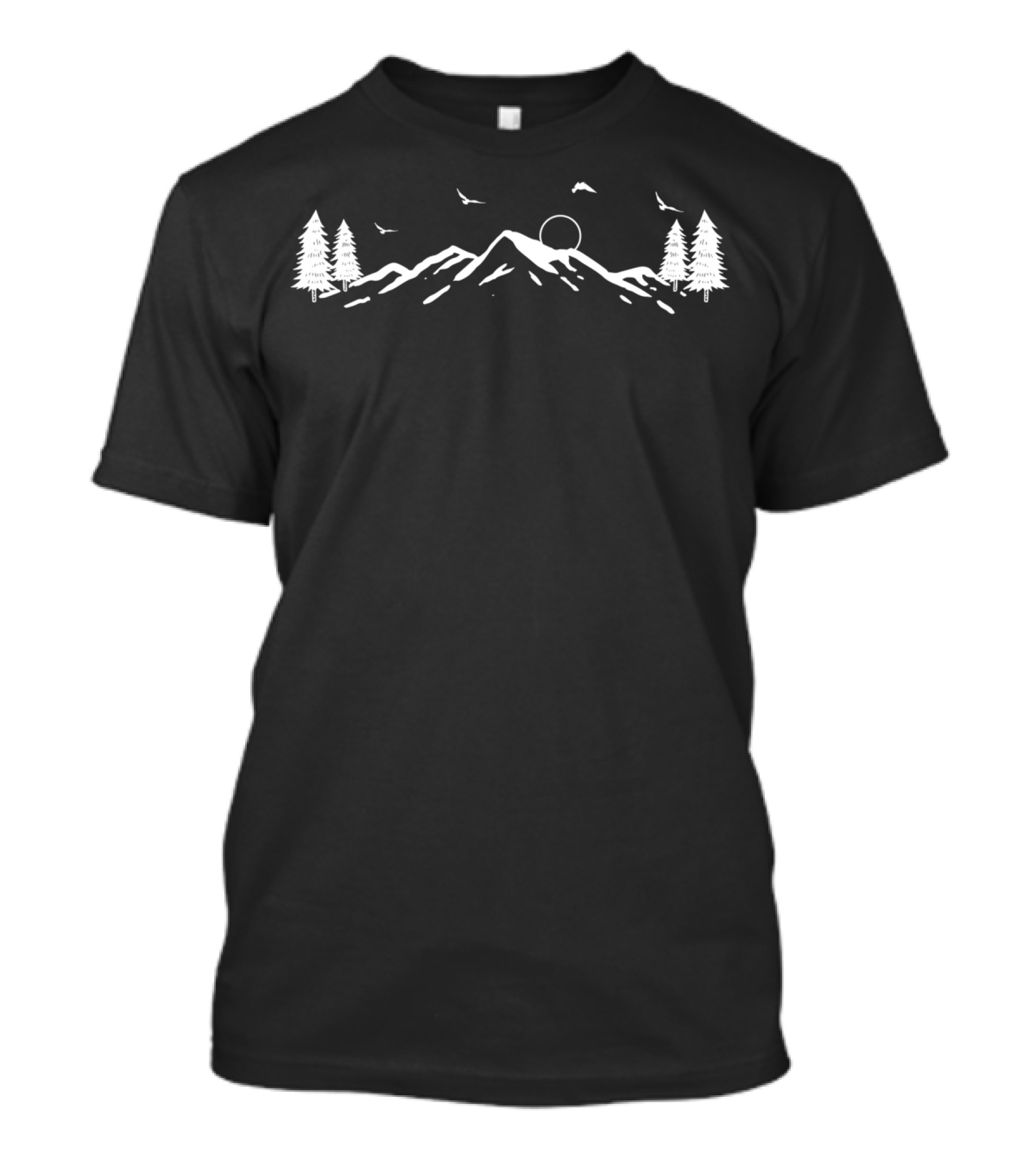 Mountain Hiking Camping Outdoor Nature Lover Forest Scene T-Shirt