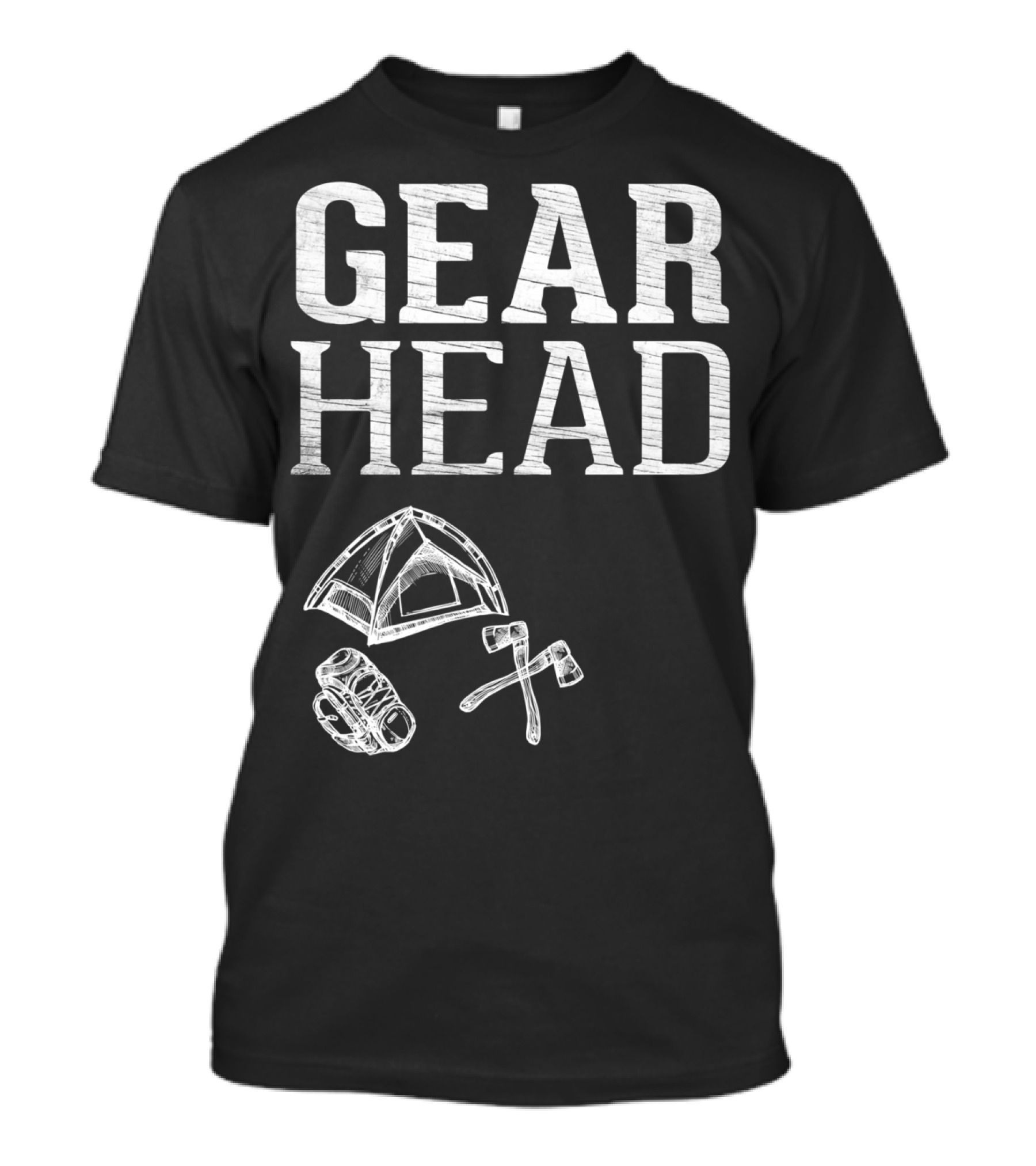 Gear Head Tent Backpack Axes T-Shirt