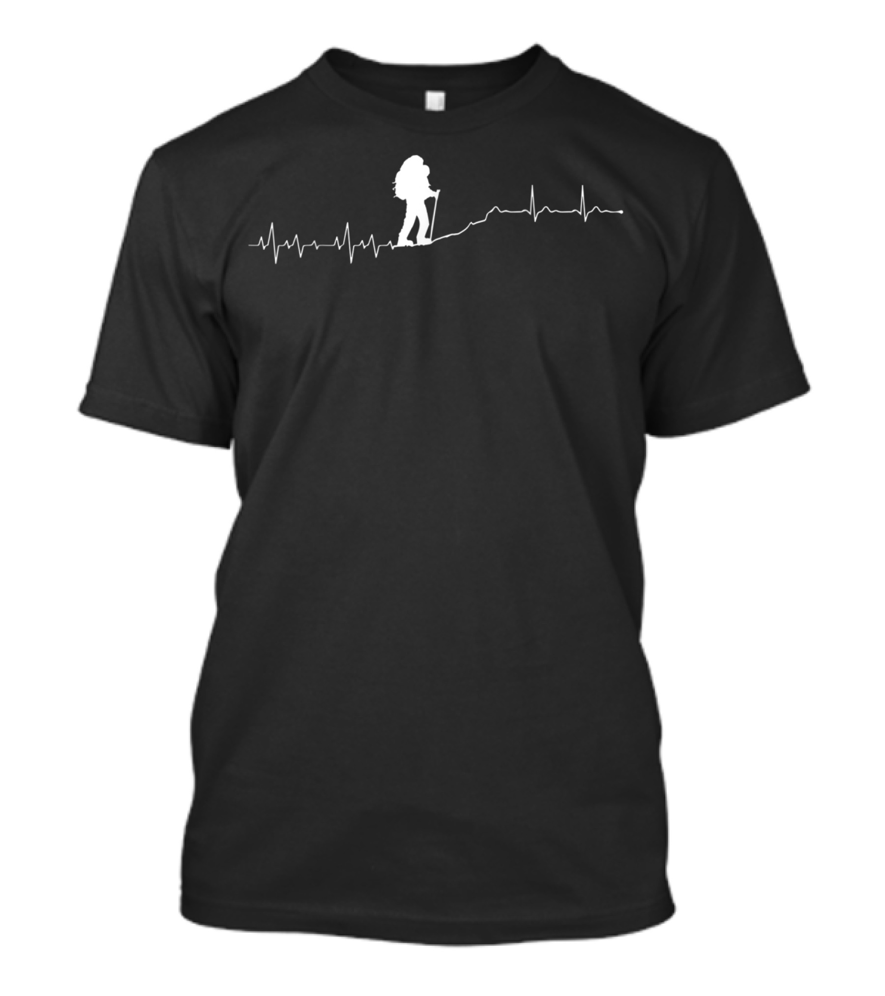 Hiking Is Life Hiker Heartbeat Adventure T-Shirt