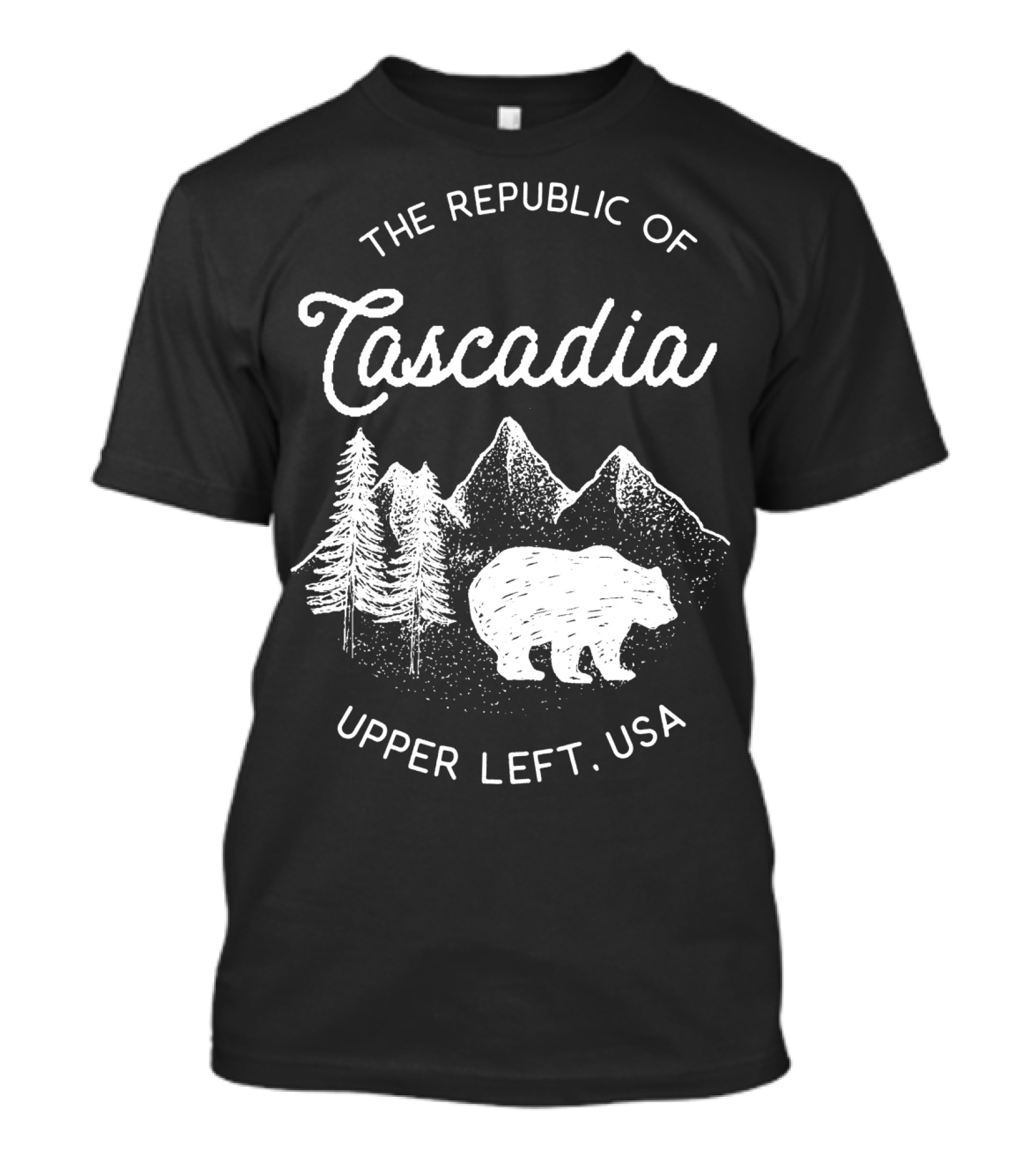 The Republic Of Cascadia Upper Left USA Bear Mountain Trees T-Shirt