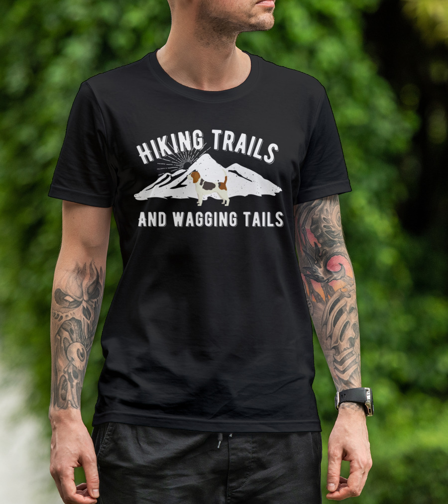 Hiking Trails And Wagging Tails Beagle Dog Mountains T-Shirt