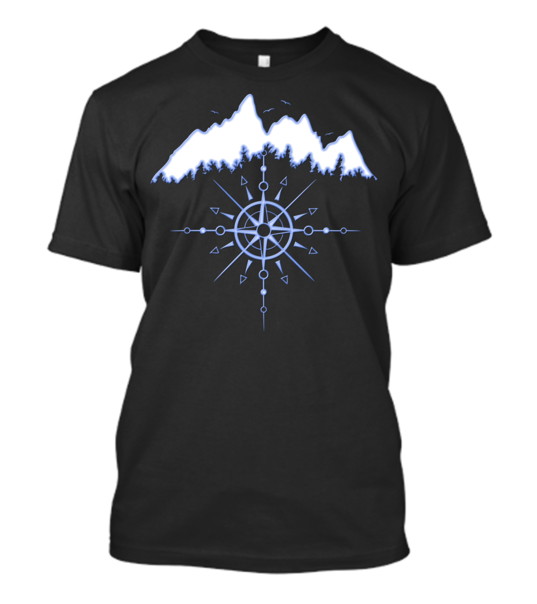 Hiking Winter Skiing Navigation Mountain Compass Outdoor T-Shirt