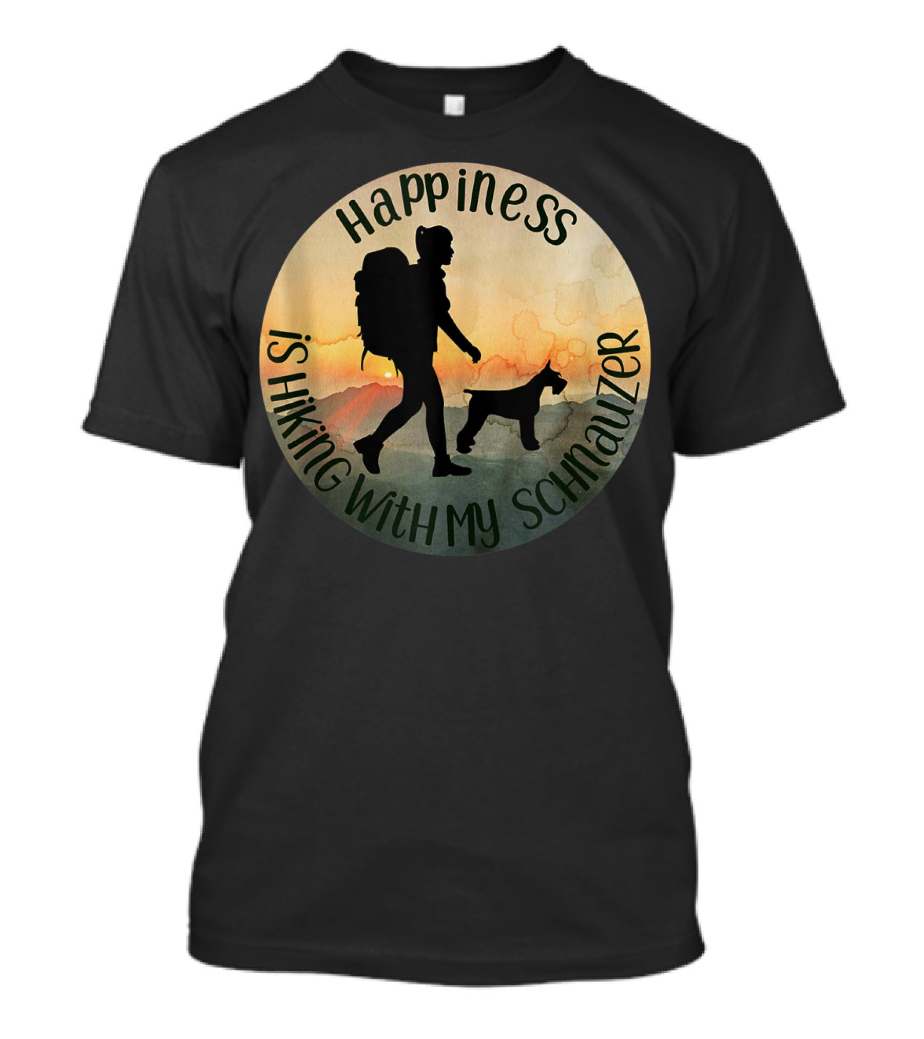 Happiness Is Hiking With My Schnauzer T-Shirt