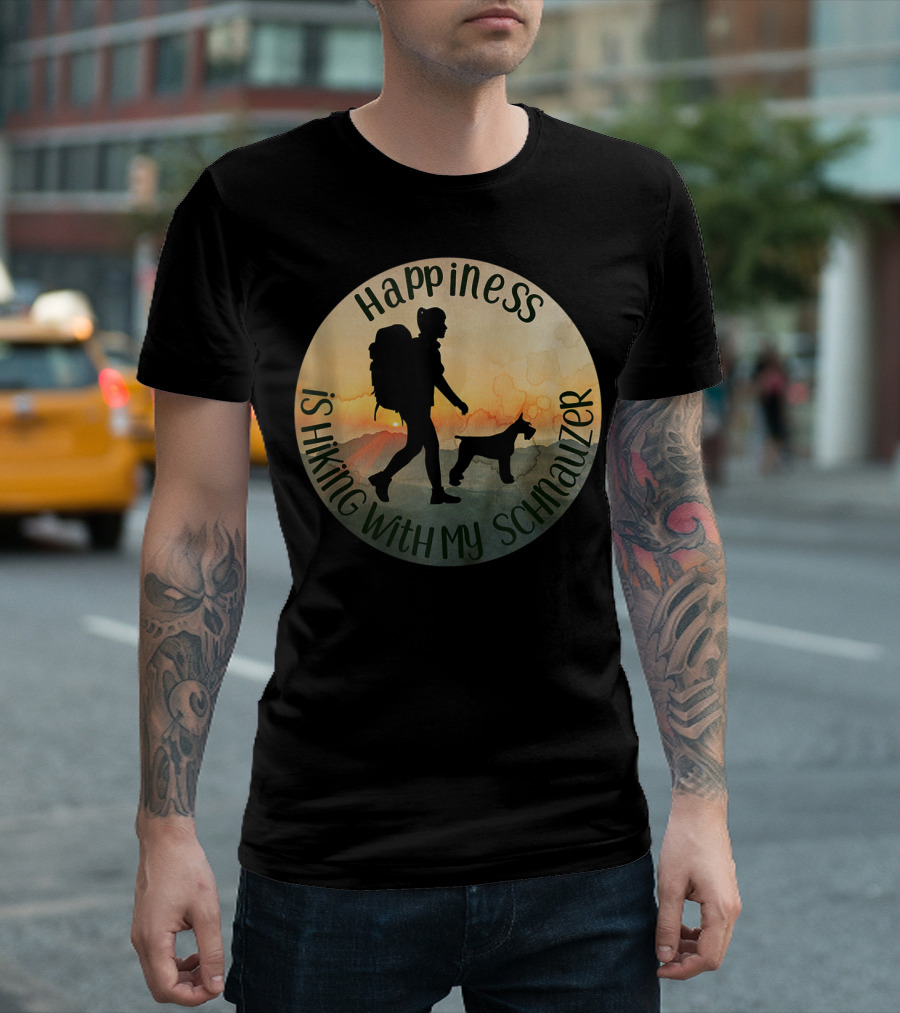 Happiness Is Hiking With My Schnauzer T-Shirt