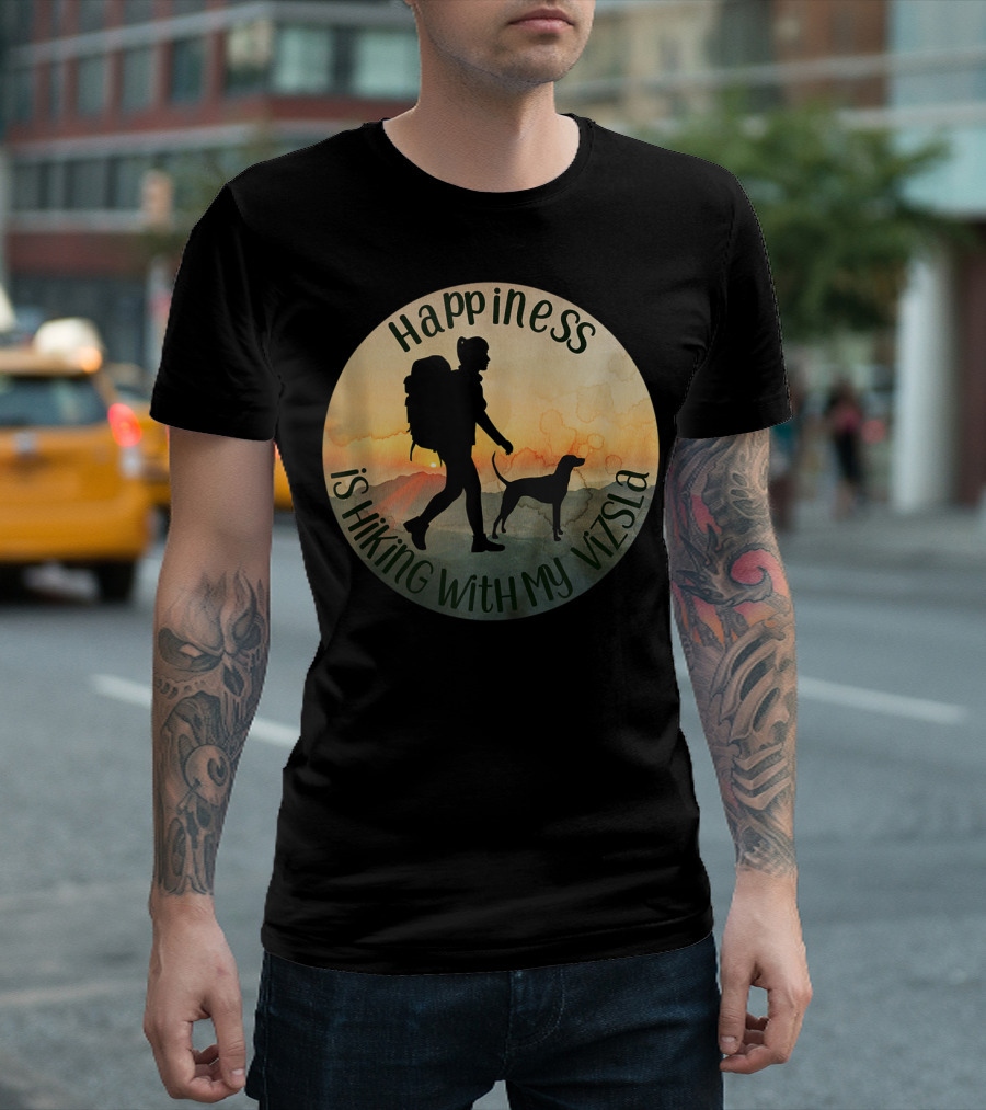 Happiness is Hiking With My Vizsla T-Shirt