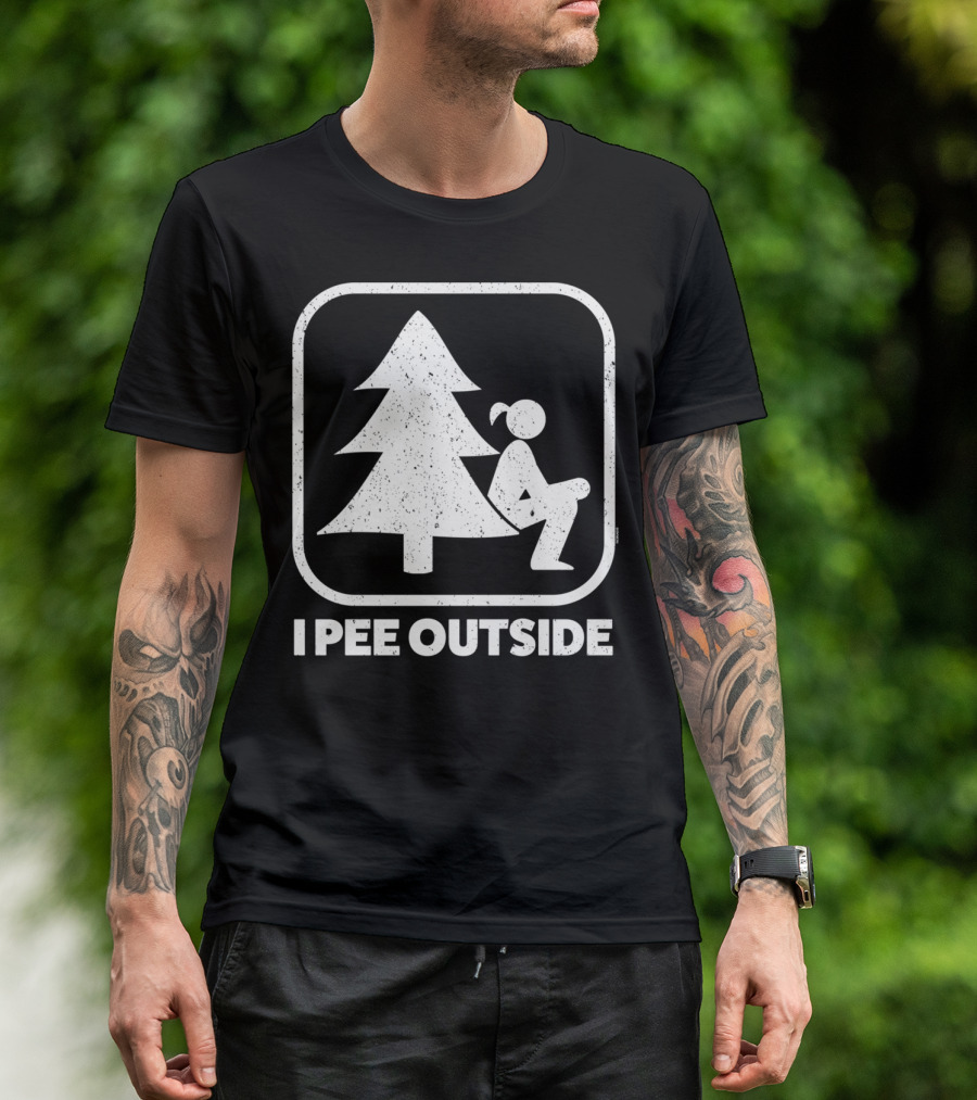 I Pee Outside Funny Camping Hiking Girl T-Shirt