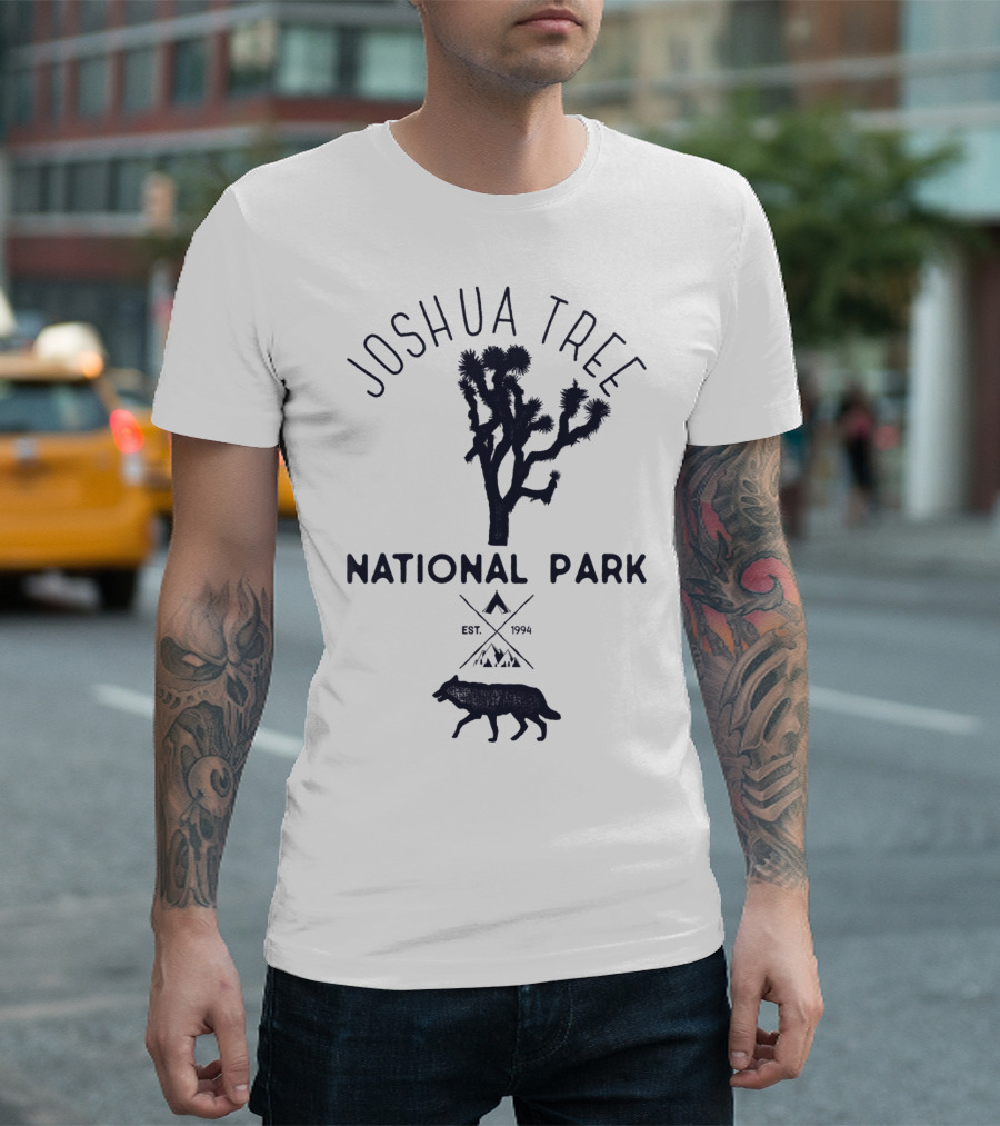 Joshua Tree National Park Socal Hiking Adventure Wolf T-Shirt