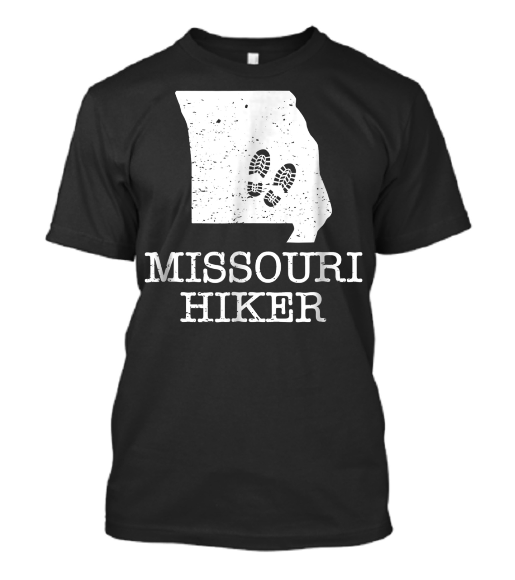 Missouri Hiker State Footprint Trail Adventure T-Shirt