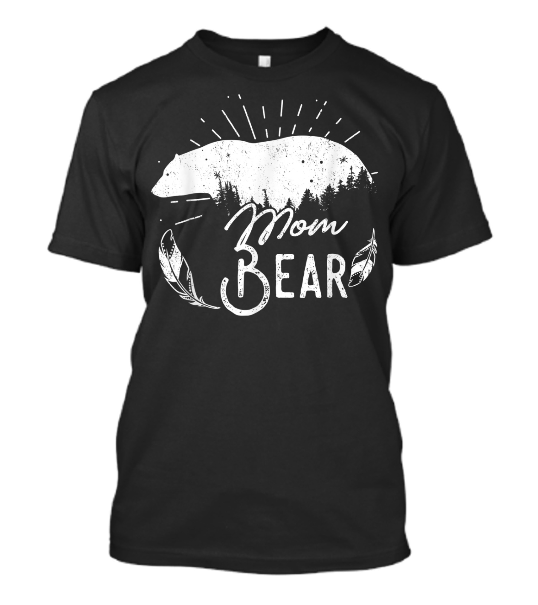 Mom Bear Nature Forest Family Camping Hiking T-Shirt