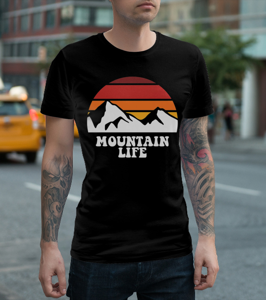 Mountain Life Sunset Keep It Simple Hiking T-Shirt