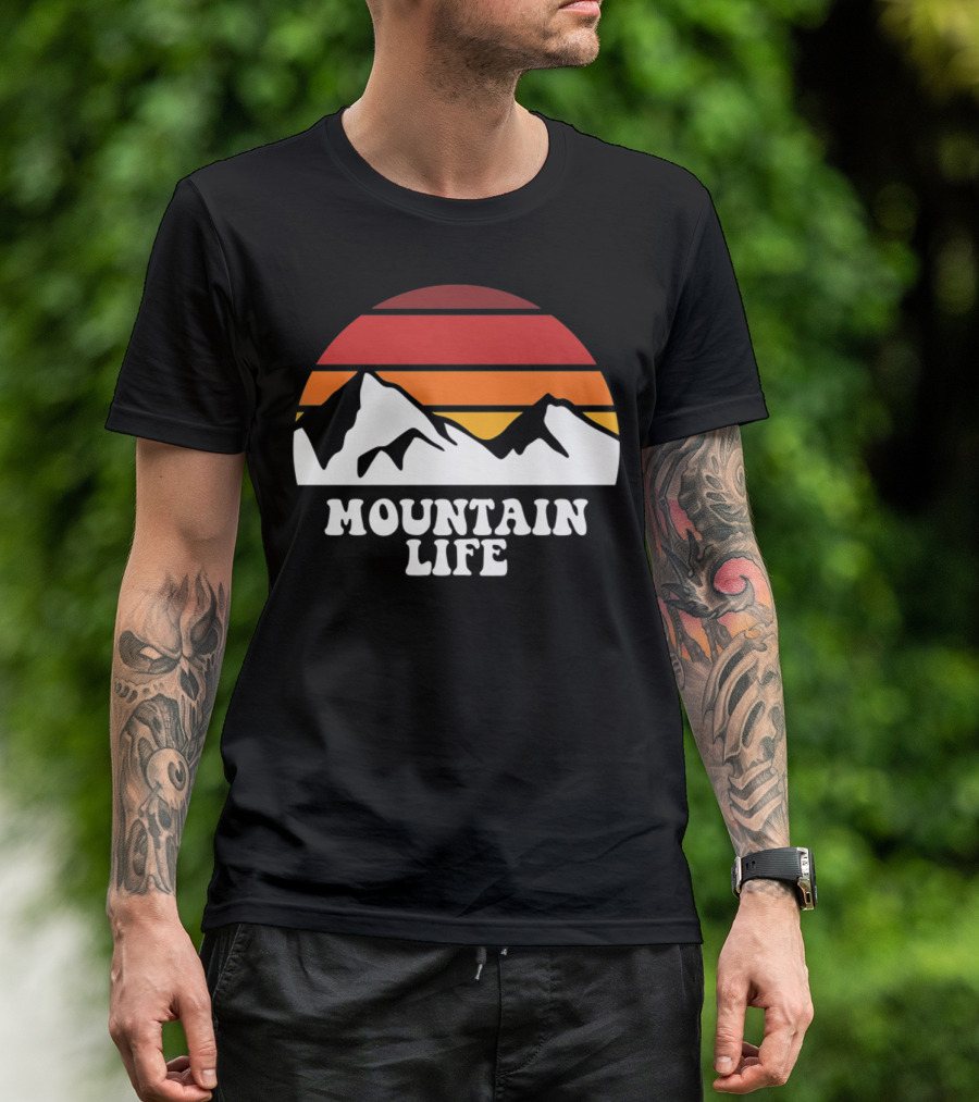 Mountain Life Sunset Keep It Simple Hiking T-Shirt