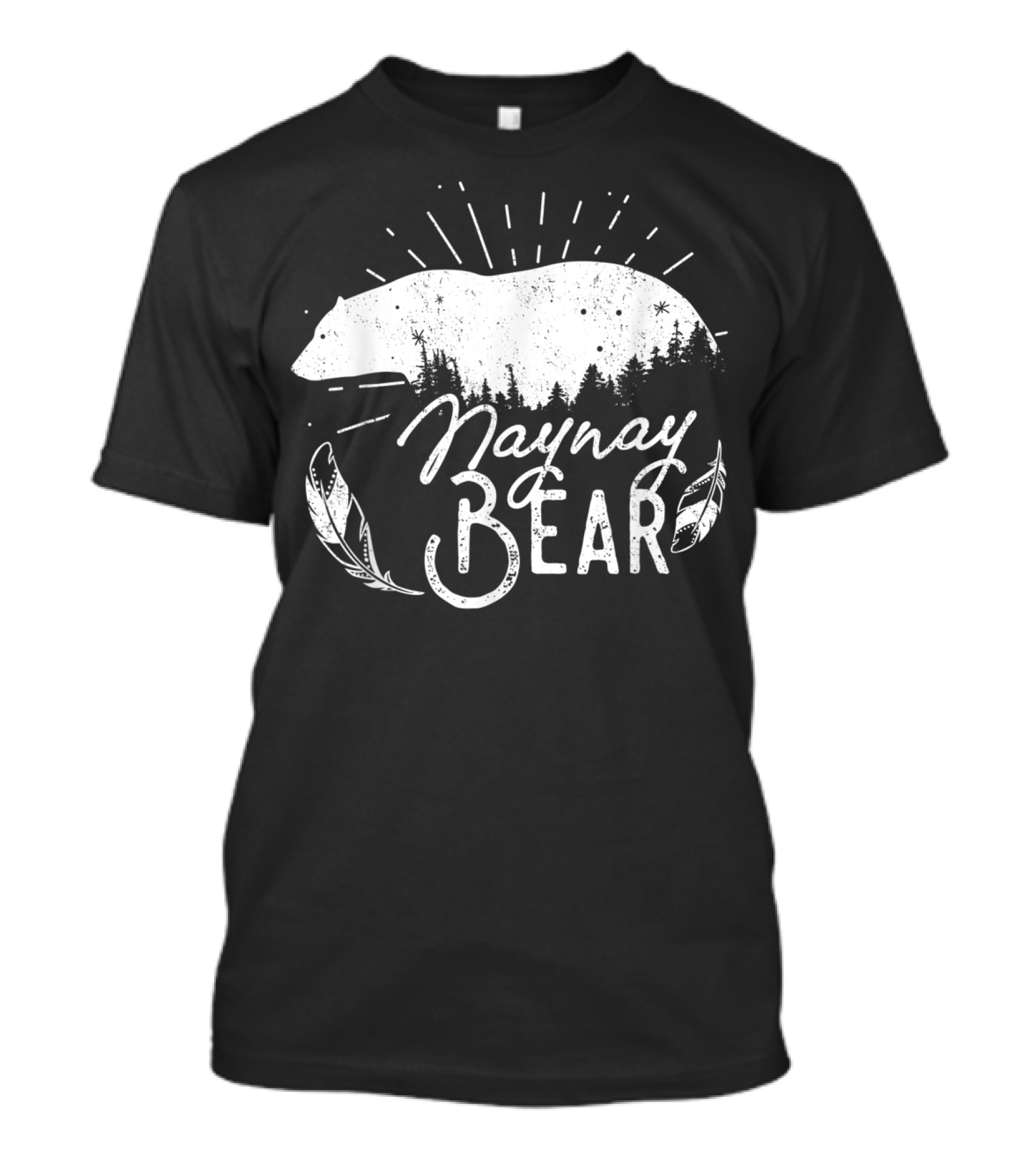 Naynay Bear Feather Forest Matching Family Camping Hiking T-Shirt