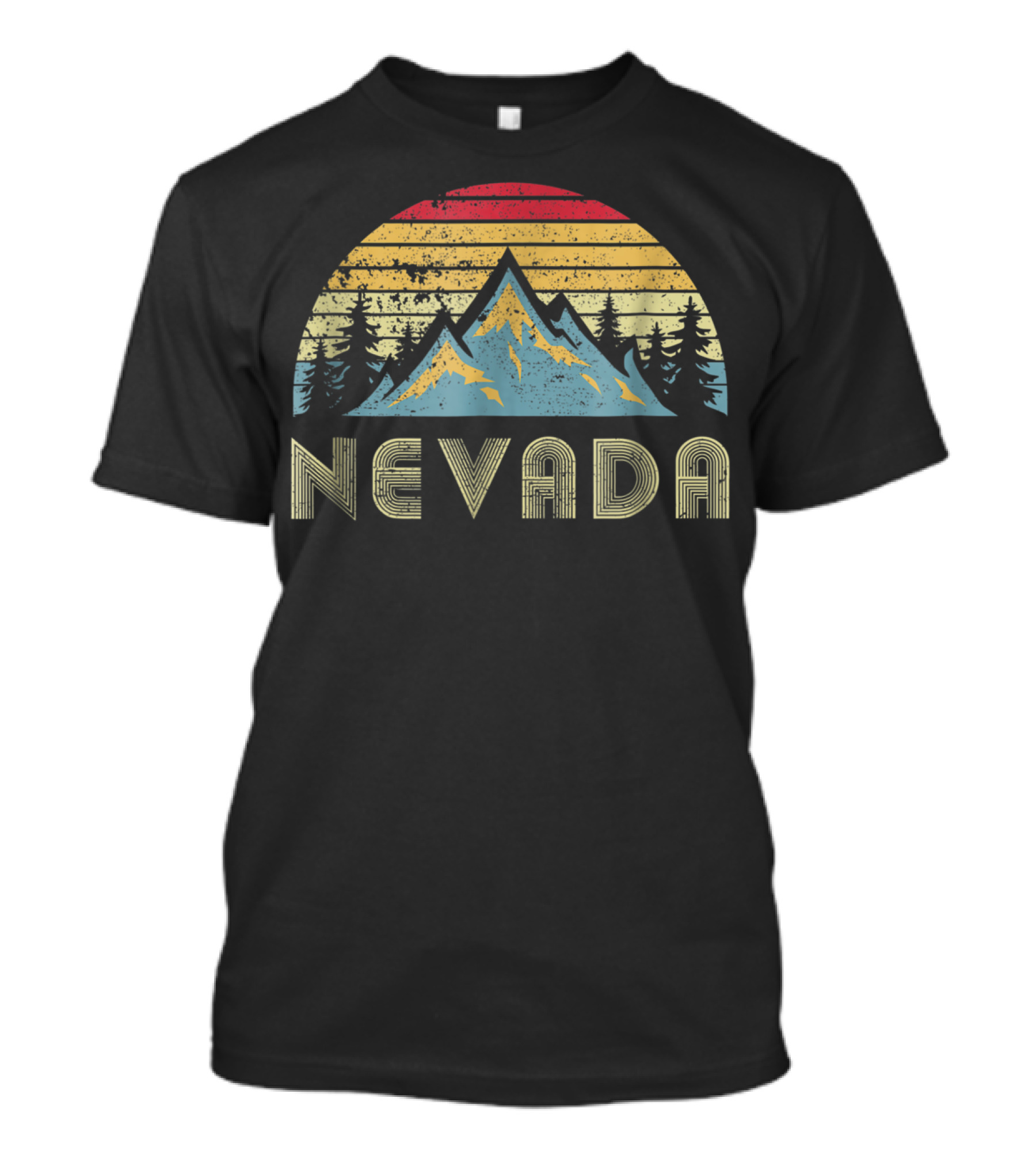 Nevada Mountains Vintage Nature Hiking Retro Sunset T-Shirt