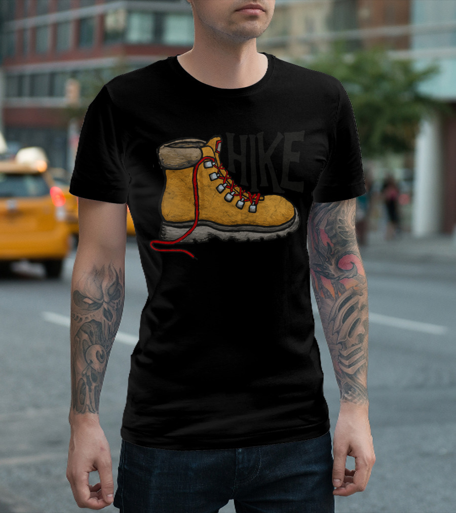 Hike Old School Hiking Boot Vintage Sketch T-Shirt