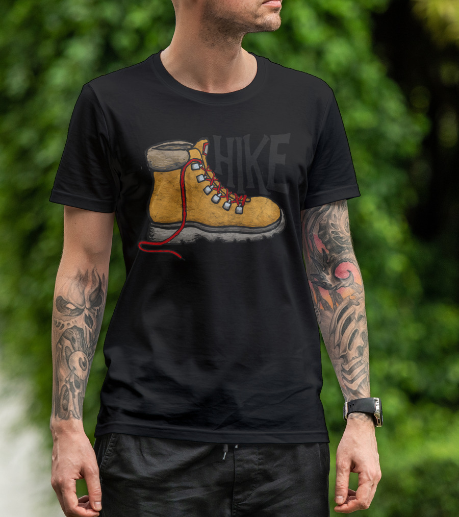 Hike Old School Hiking Boot Vintage Sketch T-Shirt