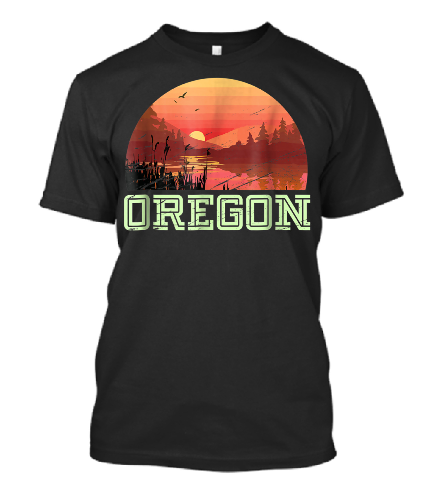 Oregon State Home I Love Oregon Hiking Sunset Nature Scene T-Shirt