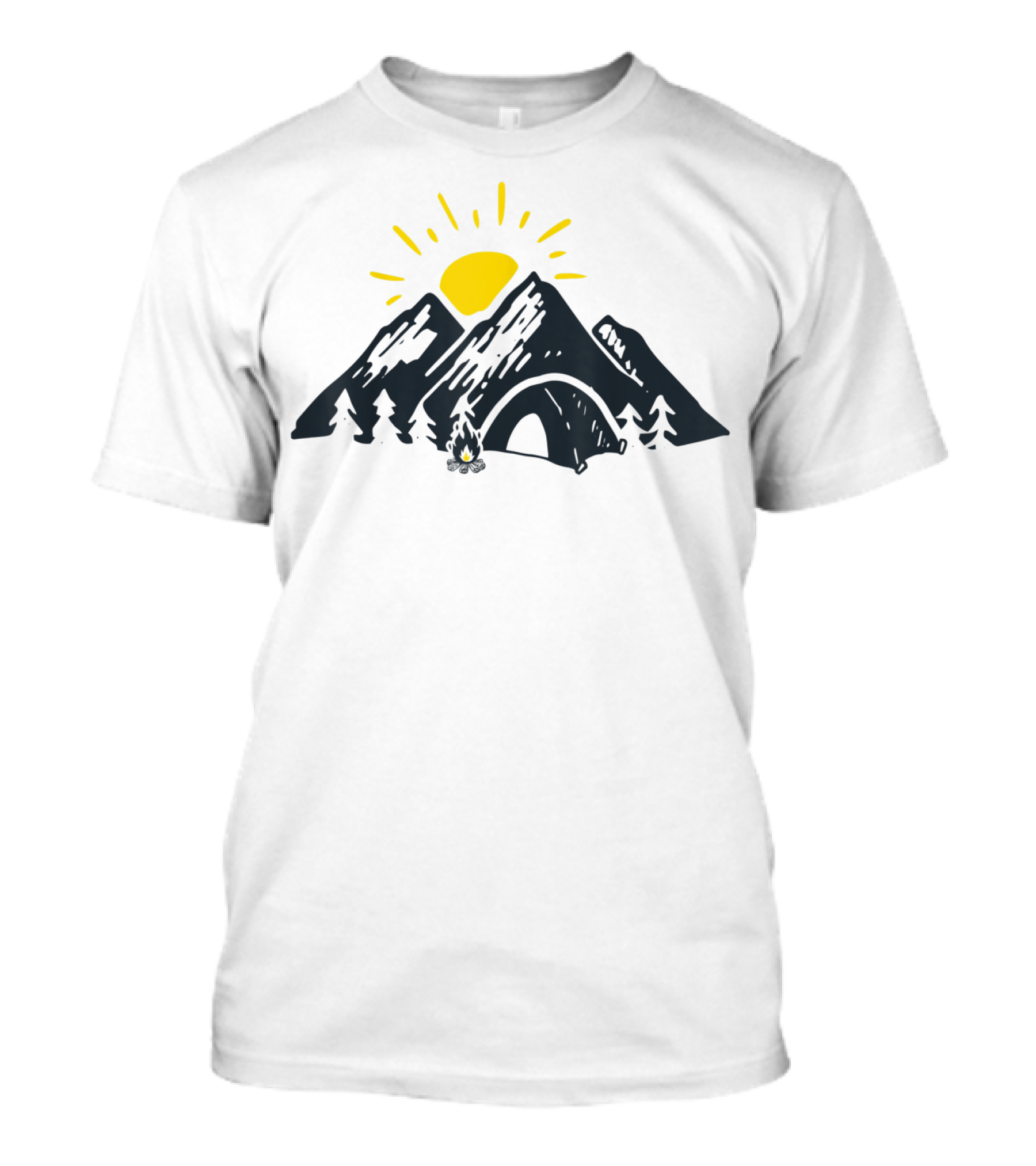 Outdoor Camping Hiking Lover Mountain Sunlit Scene T-Shirt