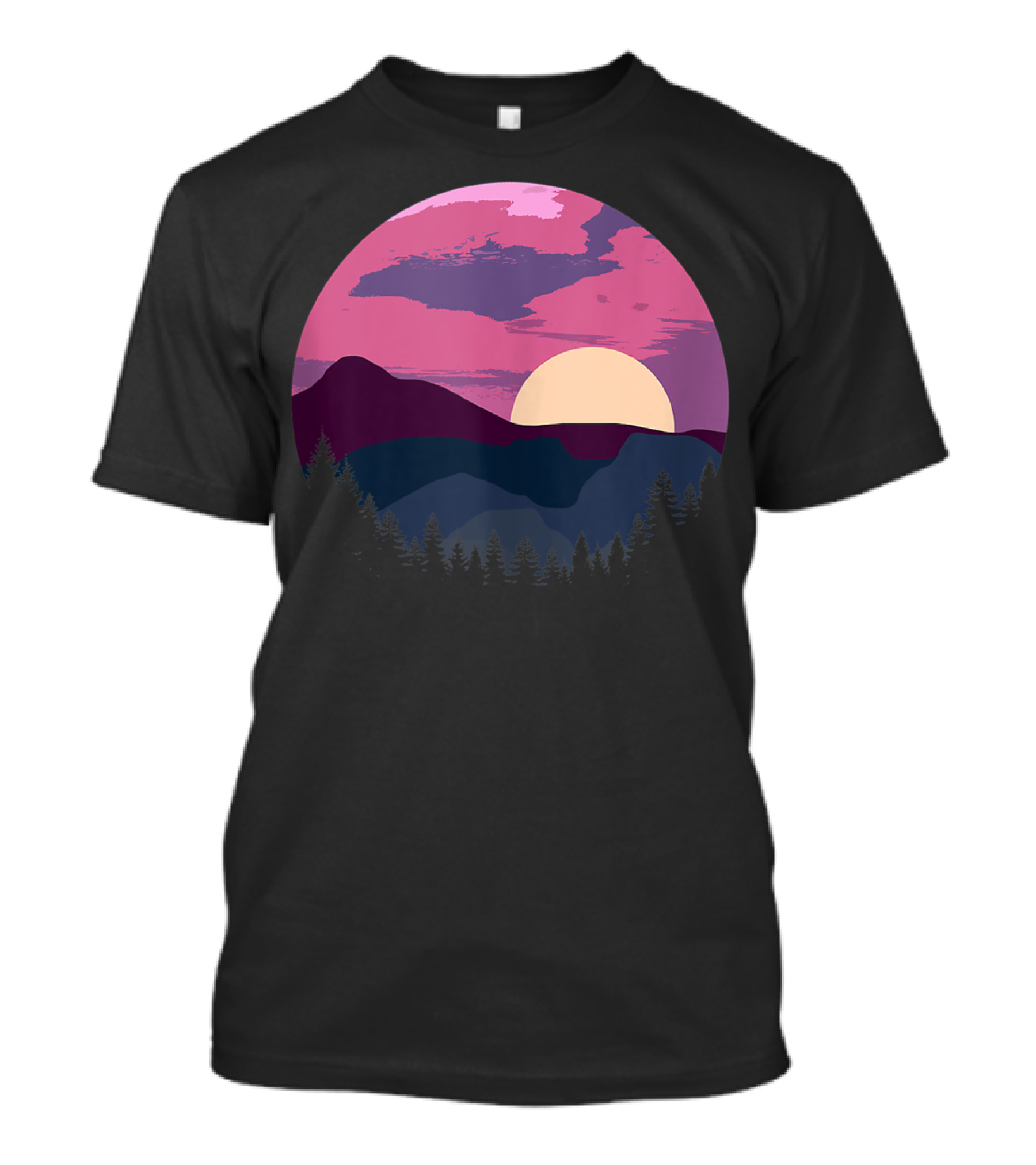 Outdoor Lovers Hiking Mountain Sunset Adventure T-Shirt