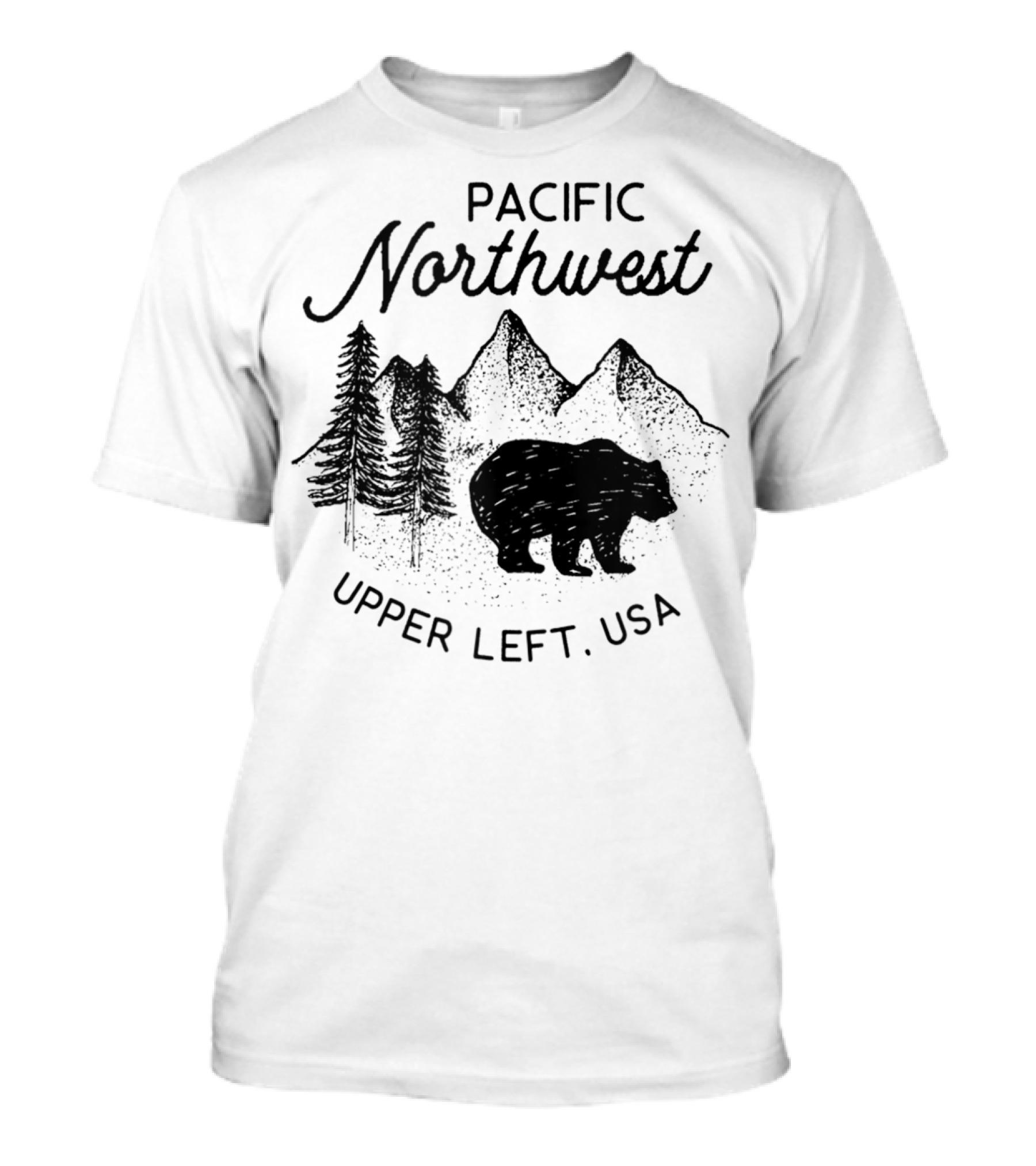 Pacific Northwest Upper Left USA Mountains Bear T-Shirt