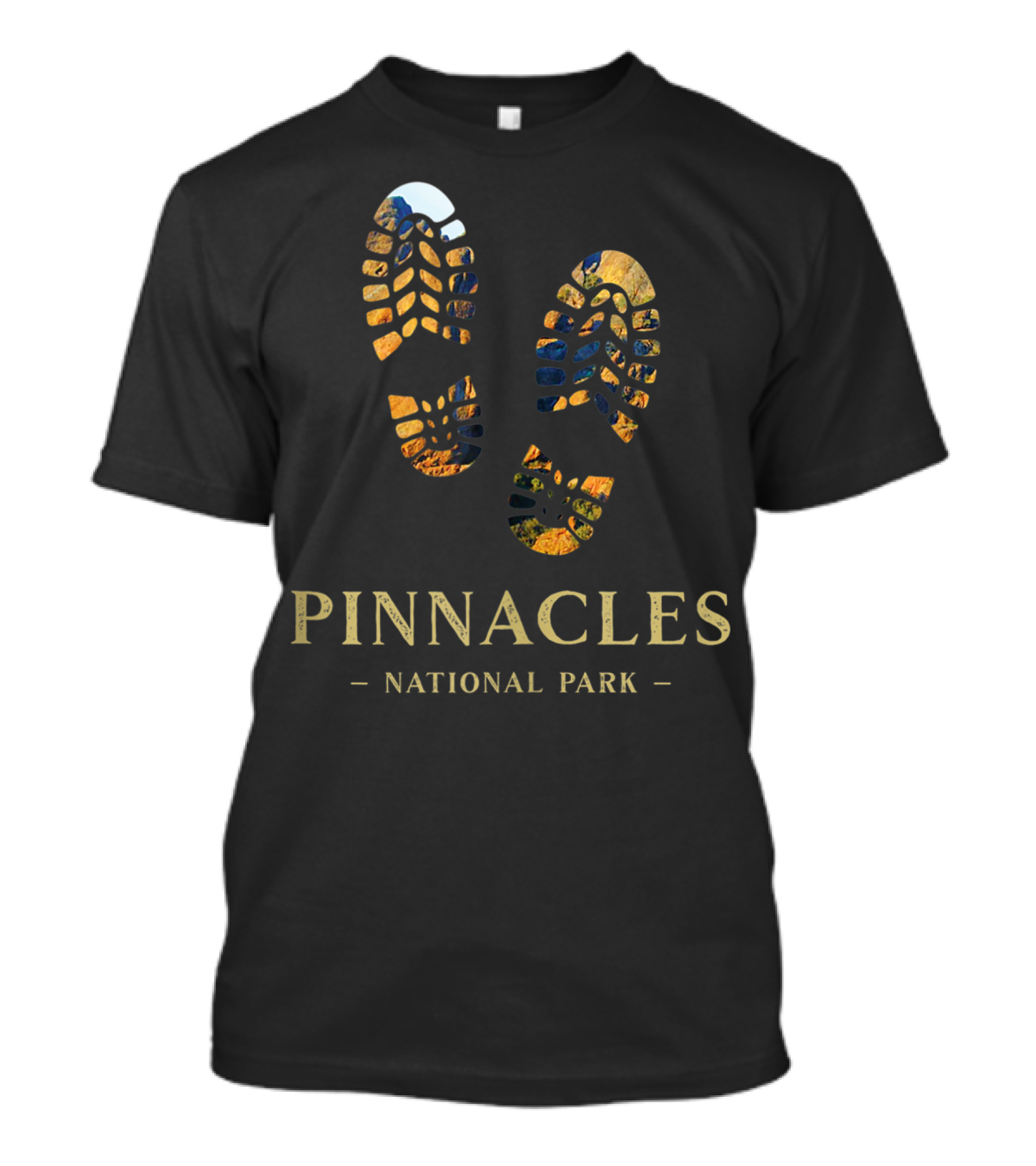 Pinnacles National Park Hiking Adventure Boot Print T-Shirt