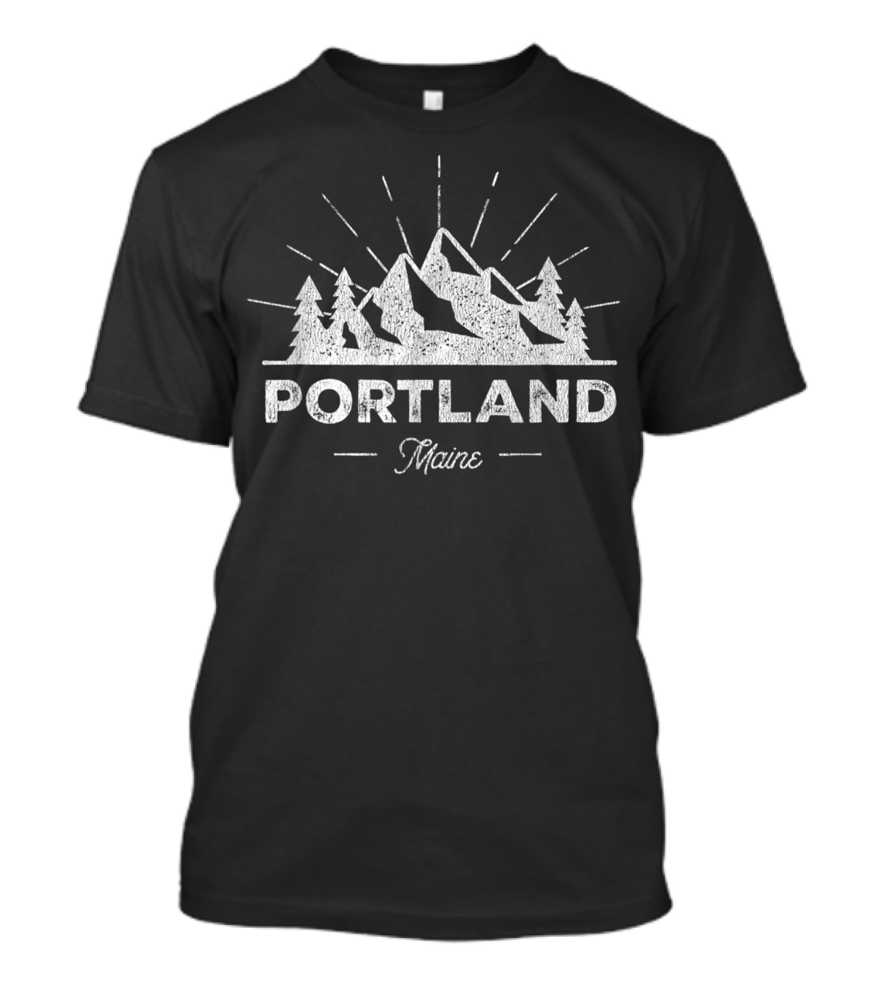 Portland Maine Vintage Mountain Hiking Adventure T-Shirt