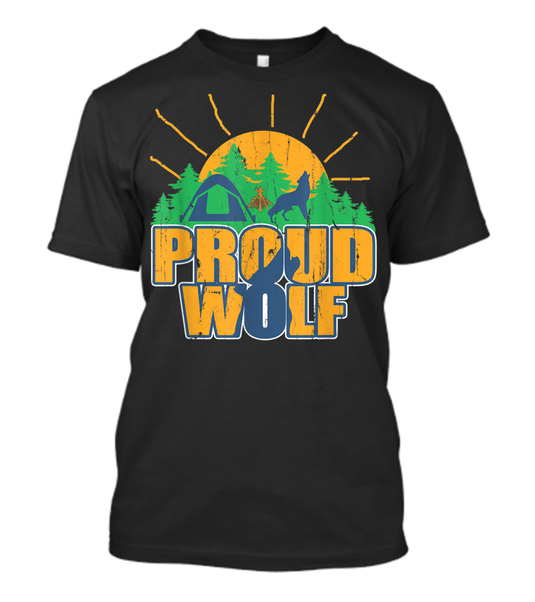 Proud Wolf Camping Cub Scout Hiking Adventure T-Shirt