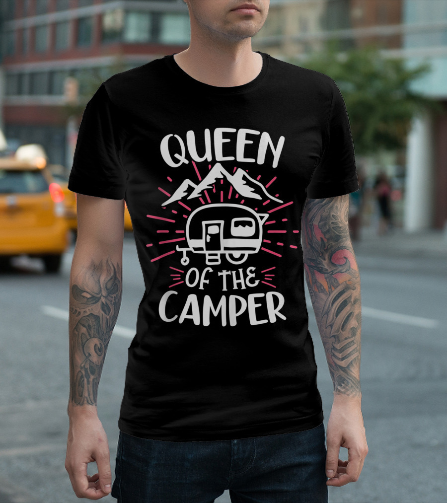 Queen Of The Camper Mountain Adventure Road Trip T-Shirt