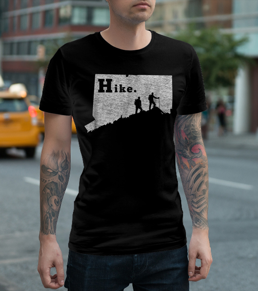 Hike Retro Connecticut Distressed Hiking T-Shirt