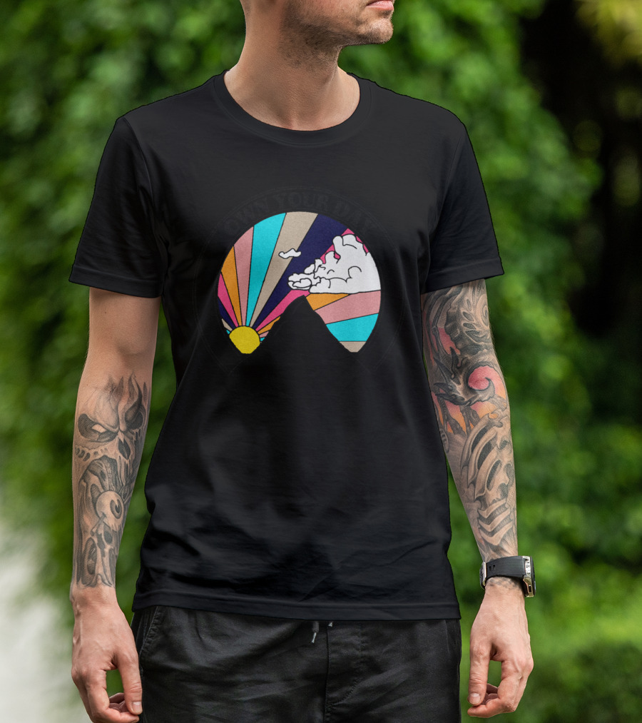 Own Your Day Retro Hiking Adventure Camper Camping T-Shirt