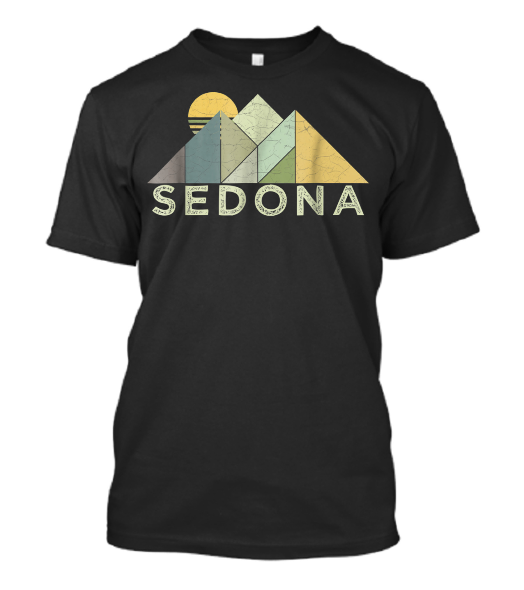 Sedona Arizona Retro Distressed Hiking Mountain Sun T-Shirt