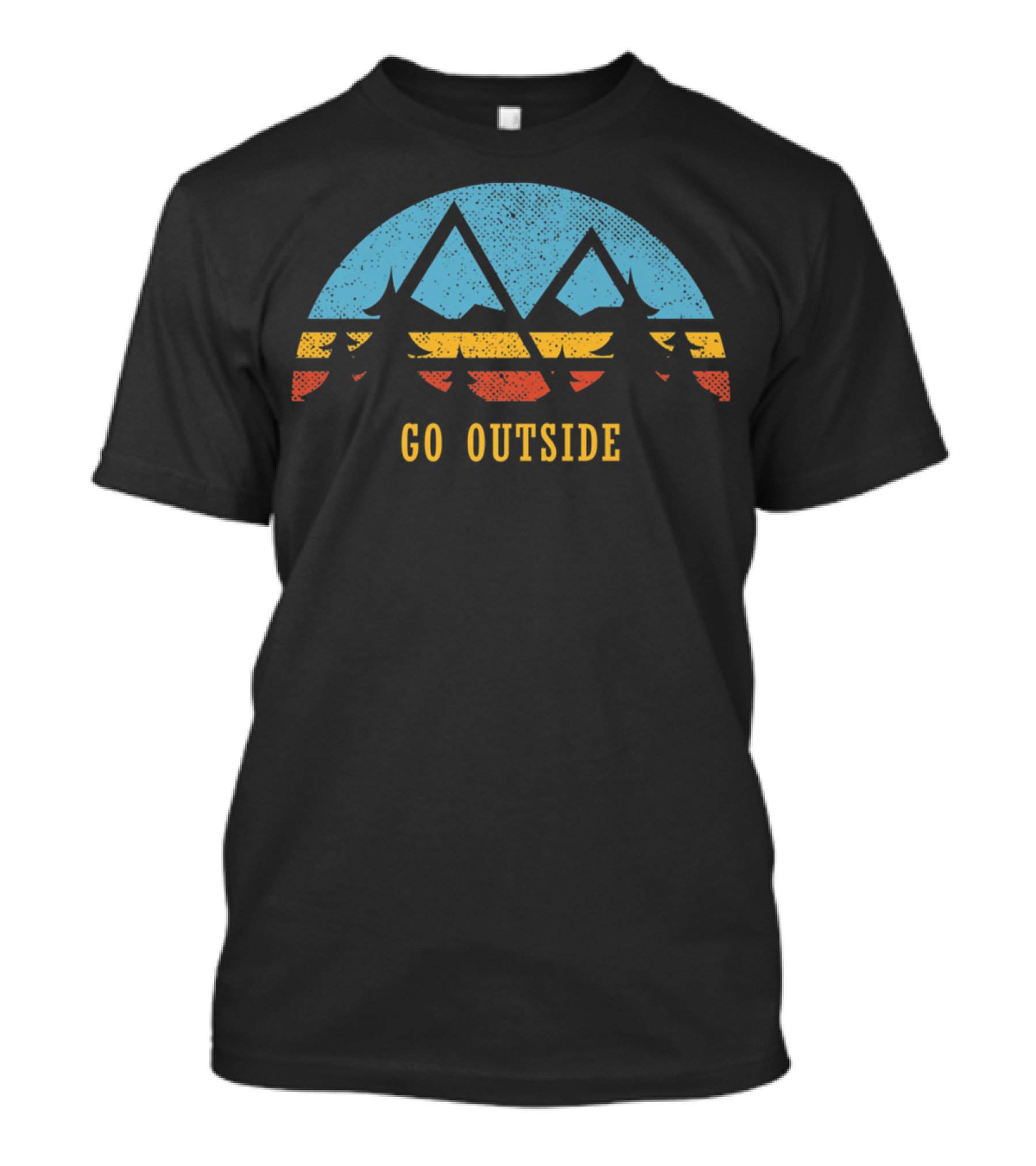 Retro Sunset Mountains Go Outside Adventure T-Shirt
