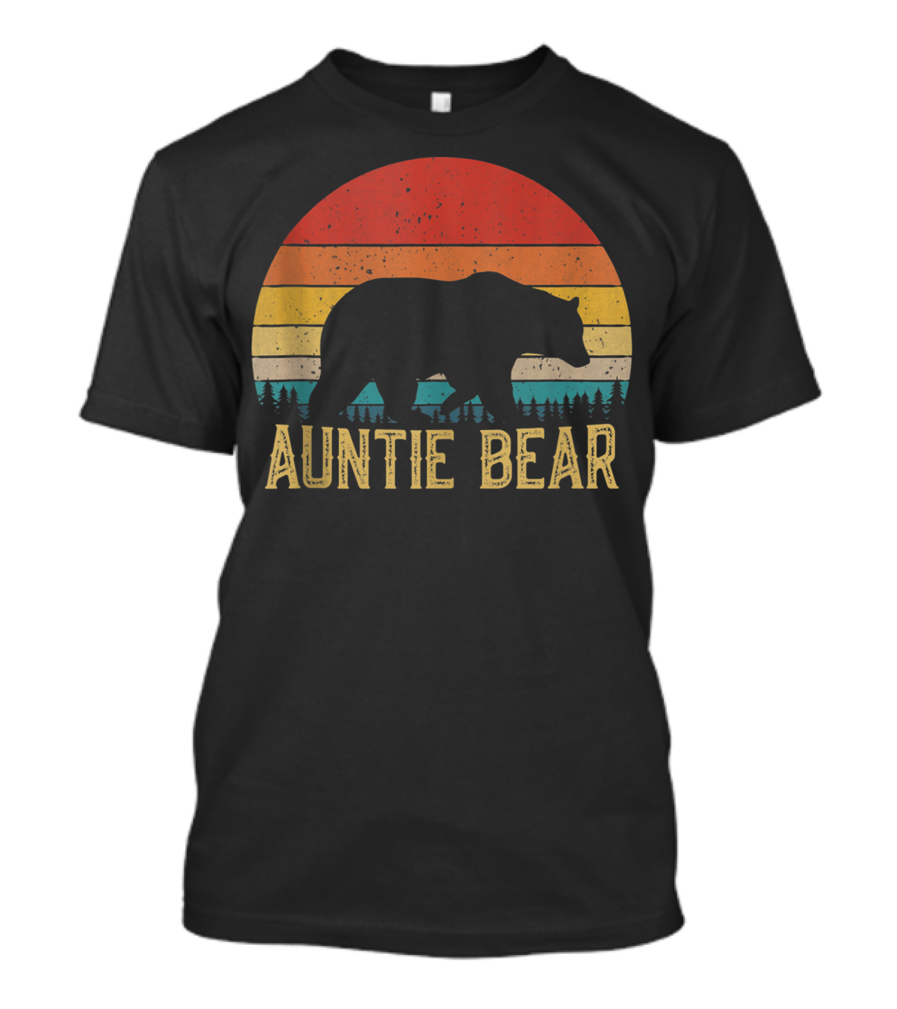 Auntie Bear Retro Vintage Sunset T-Shirt