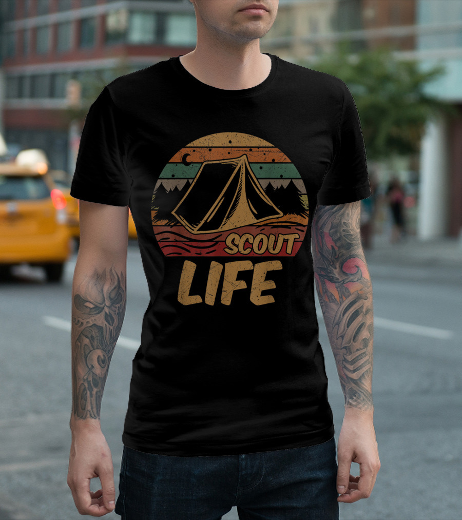 Scout Life Camping Tent Retro Adventure T-Shirt